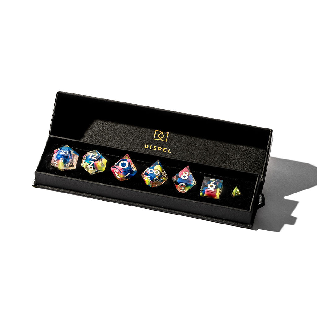 Color Spray 7-Piece Polyhedral Dice Set - Dispel Dice - Premium DnD Dice & Accessories # #