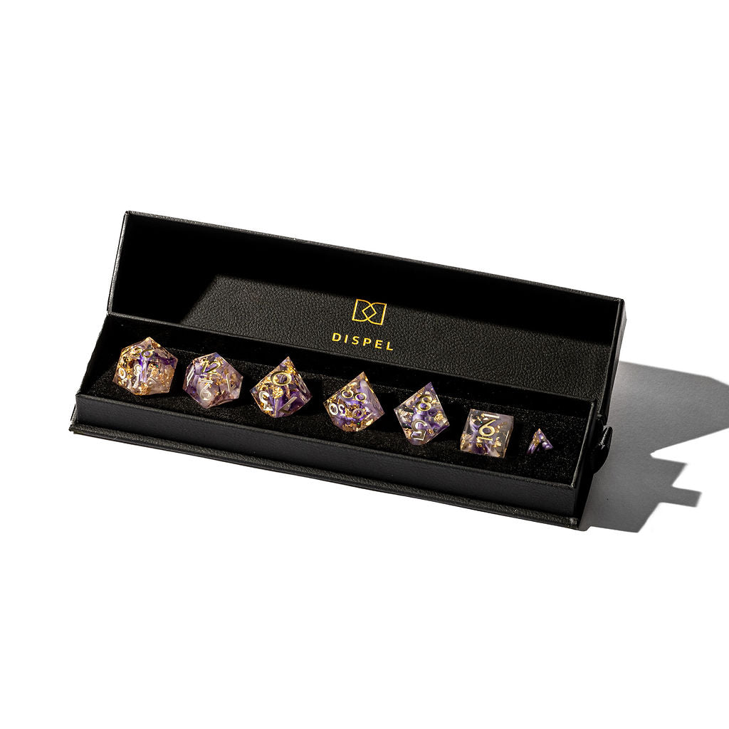 Wisteria Falls 7-Piece Polyhedral Dice Set - Dispel Dice - Premium DnD Dice & Accessories # #
