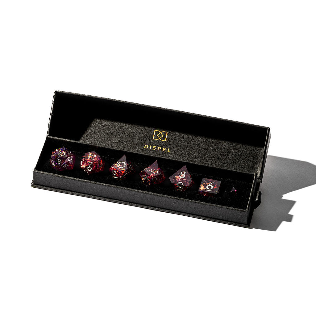 Amethyst Skies 7-Piece Polyhedral Dice Set - Dispel Dice - Premium DnD Dice & Accessories # #