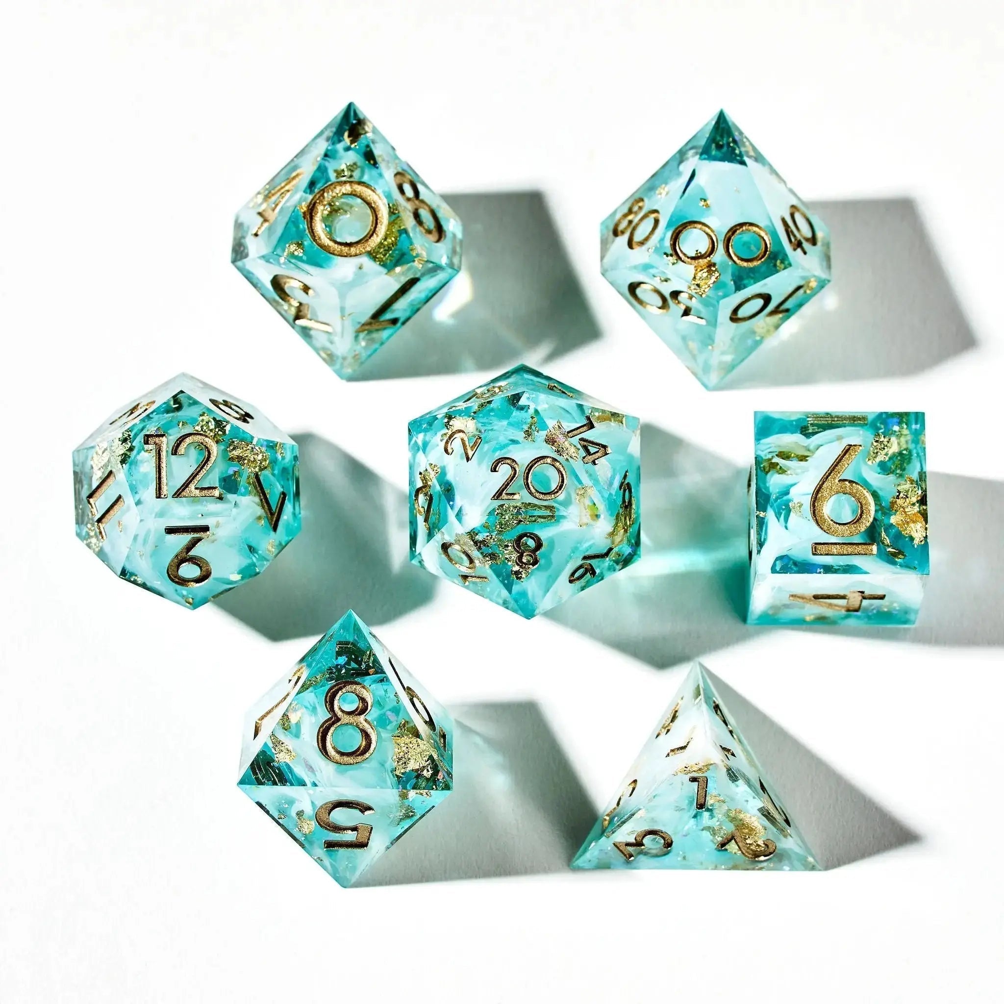 Lagoon 7-Piece Polyhedral Dice Set - Dispel Dice - Premium DnD Dice & Accessories
