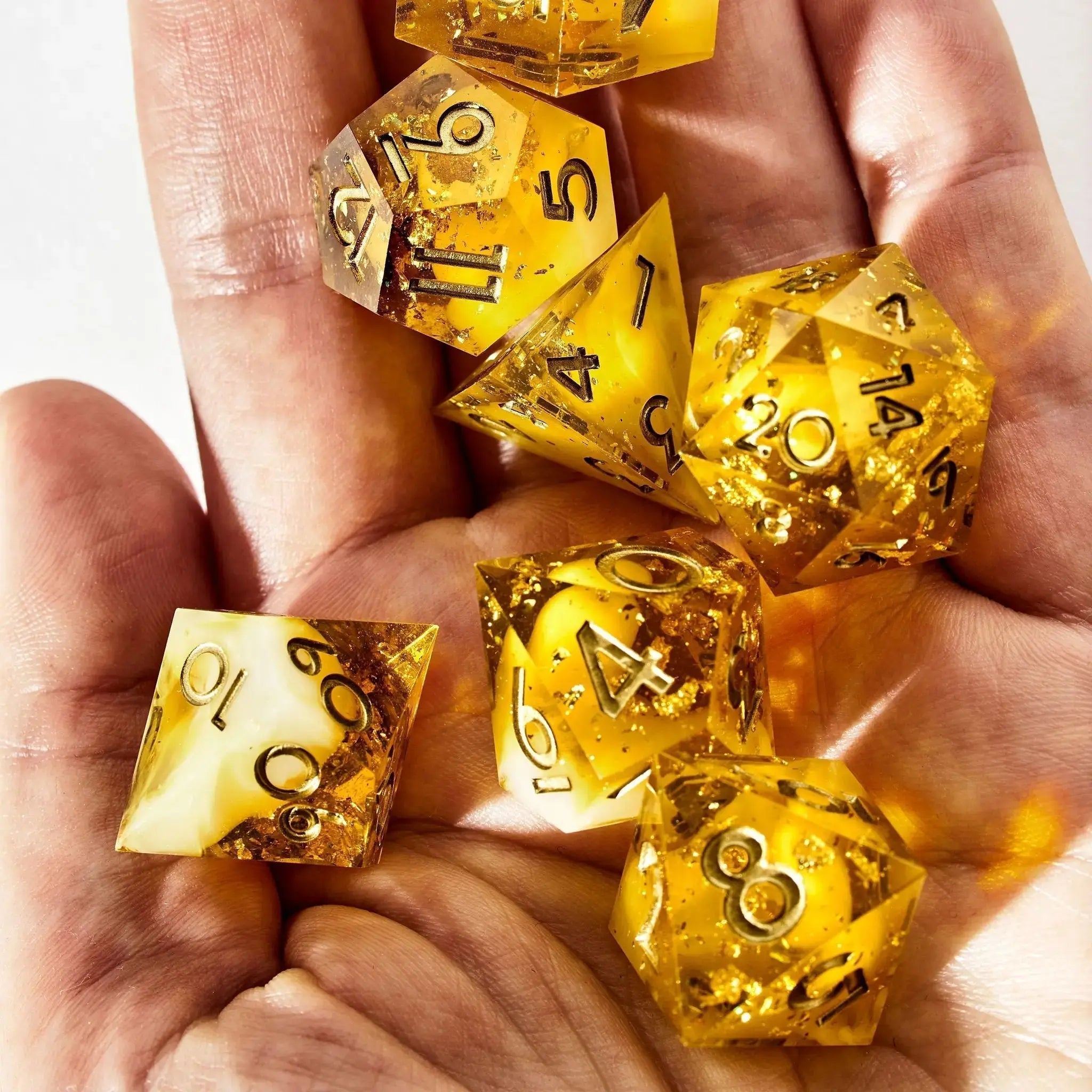 Lemon Meringue 7-Piece Polyhedral Dice Set - Dispel Dice - Premium DnD Dice & Accessories
