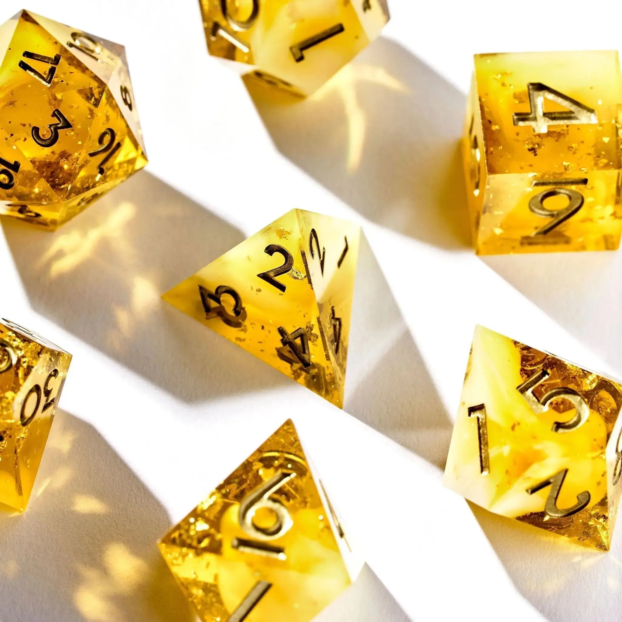 Lemon Meringue 7-Piece Polyhedral Dice Set - Dispel Dice - Premium DnD Dice & Accessories