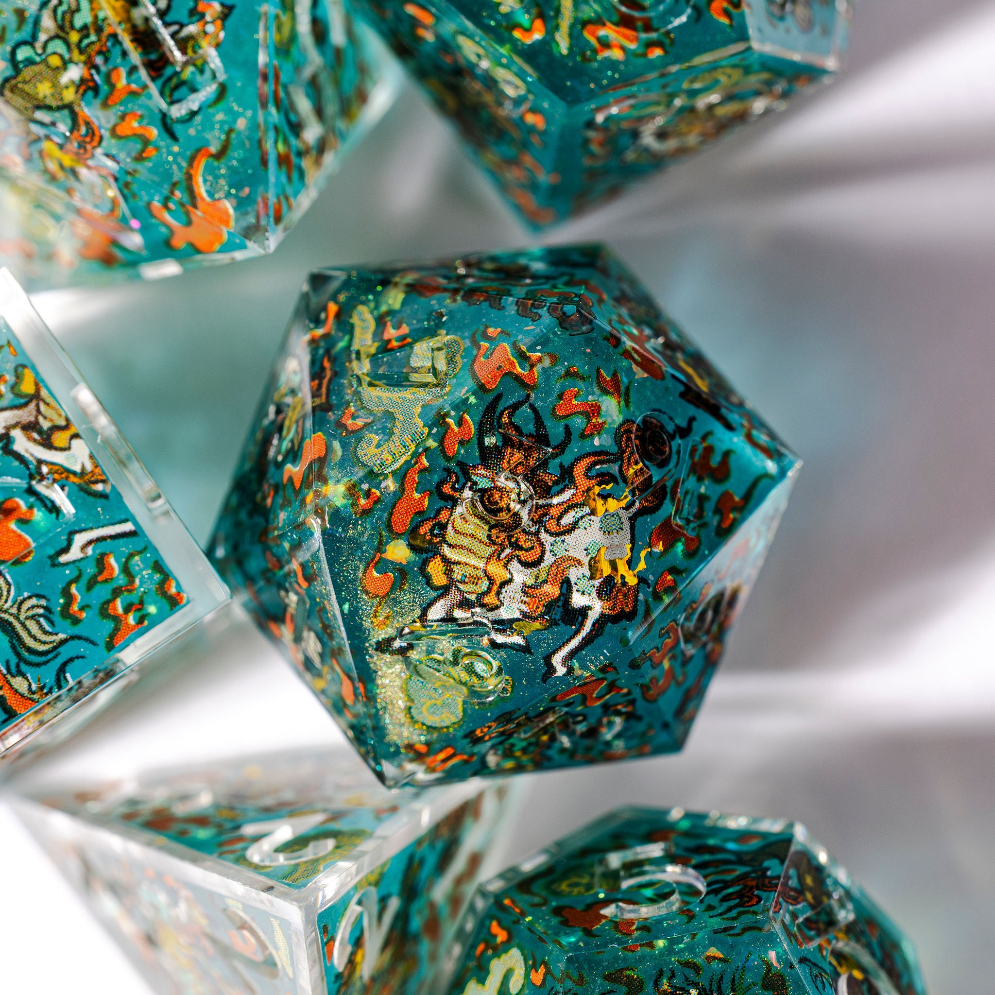 Kirin 7-Piece Iconic Dice Set - Dispel Dice - Premium DnD Dice & Accessories # #