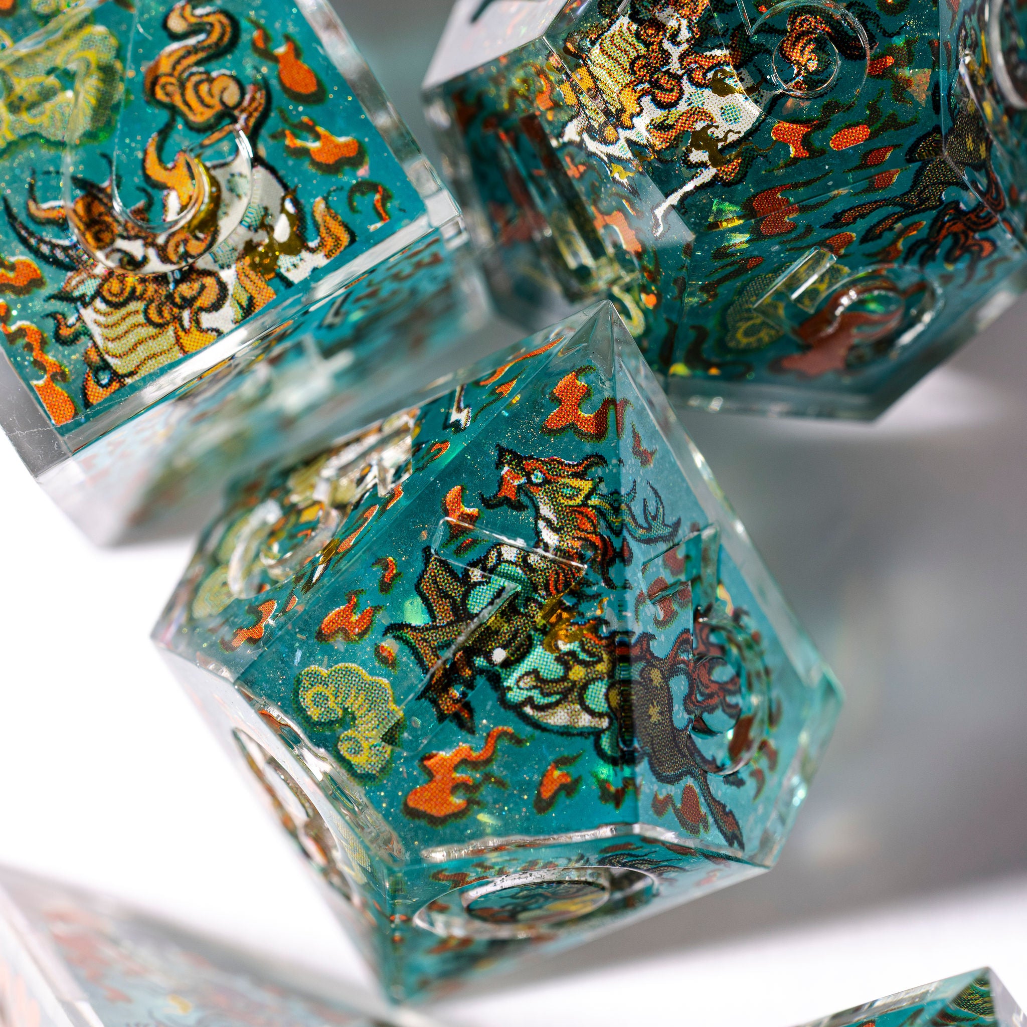 Kirin 7-Piece Iconic Dice Set - Dispel Dice - Premium DnD Dice & Accessories # #