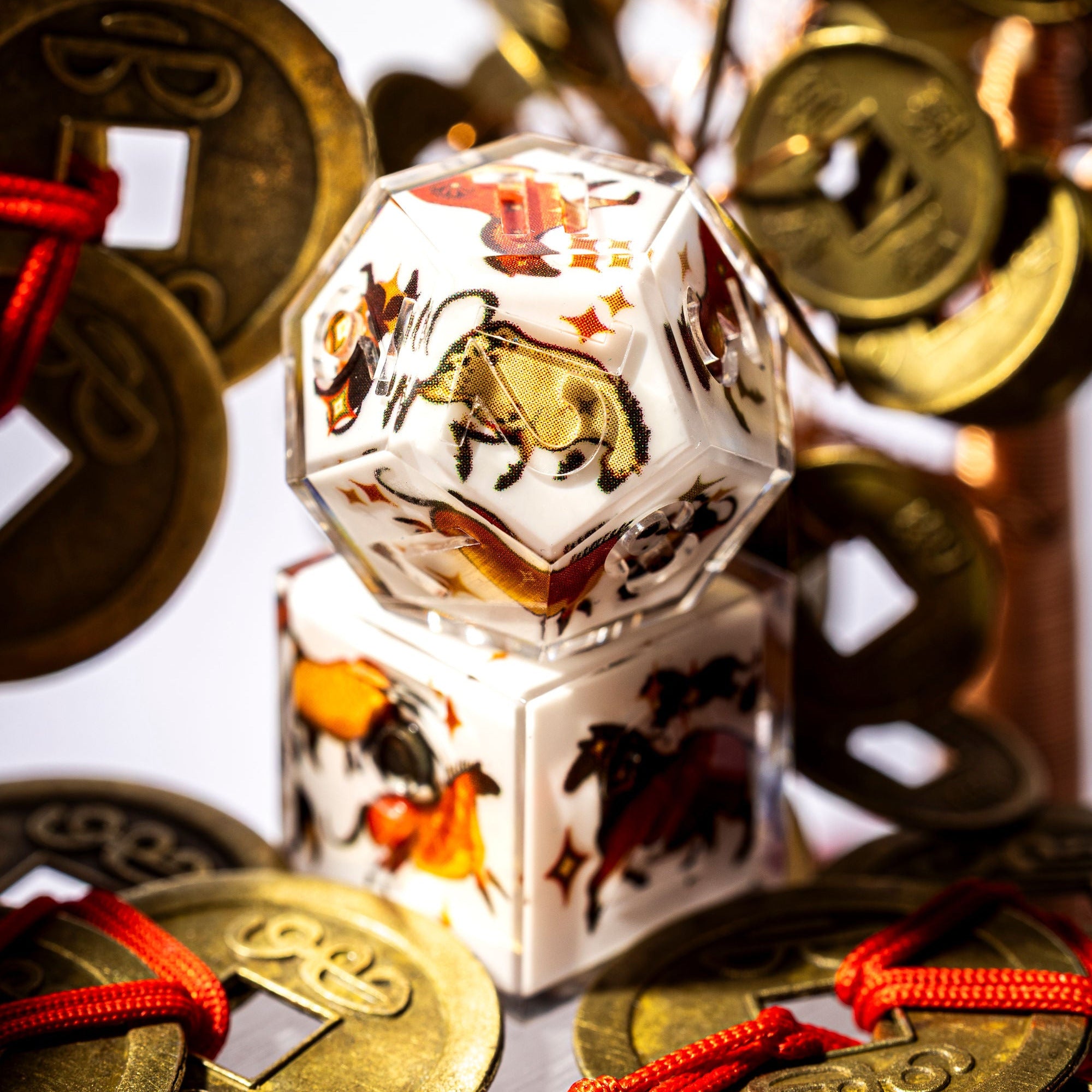 Paleolithic Horses 7-Piece Iconic Dice Set - Dispel Dice - Premium DnD Dice & Accessories # #