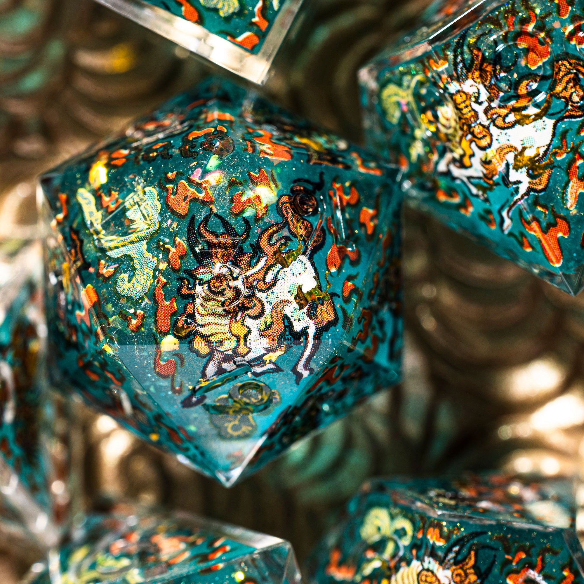 Kirin 7-Piece Iconic Dice Set - Dispel Dice - Premium DnD Dice & Accessories # #