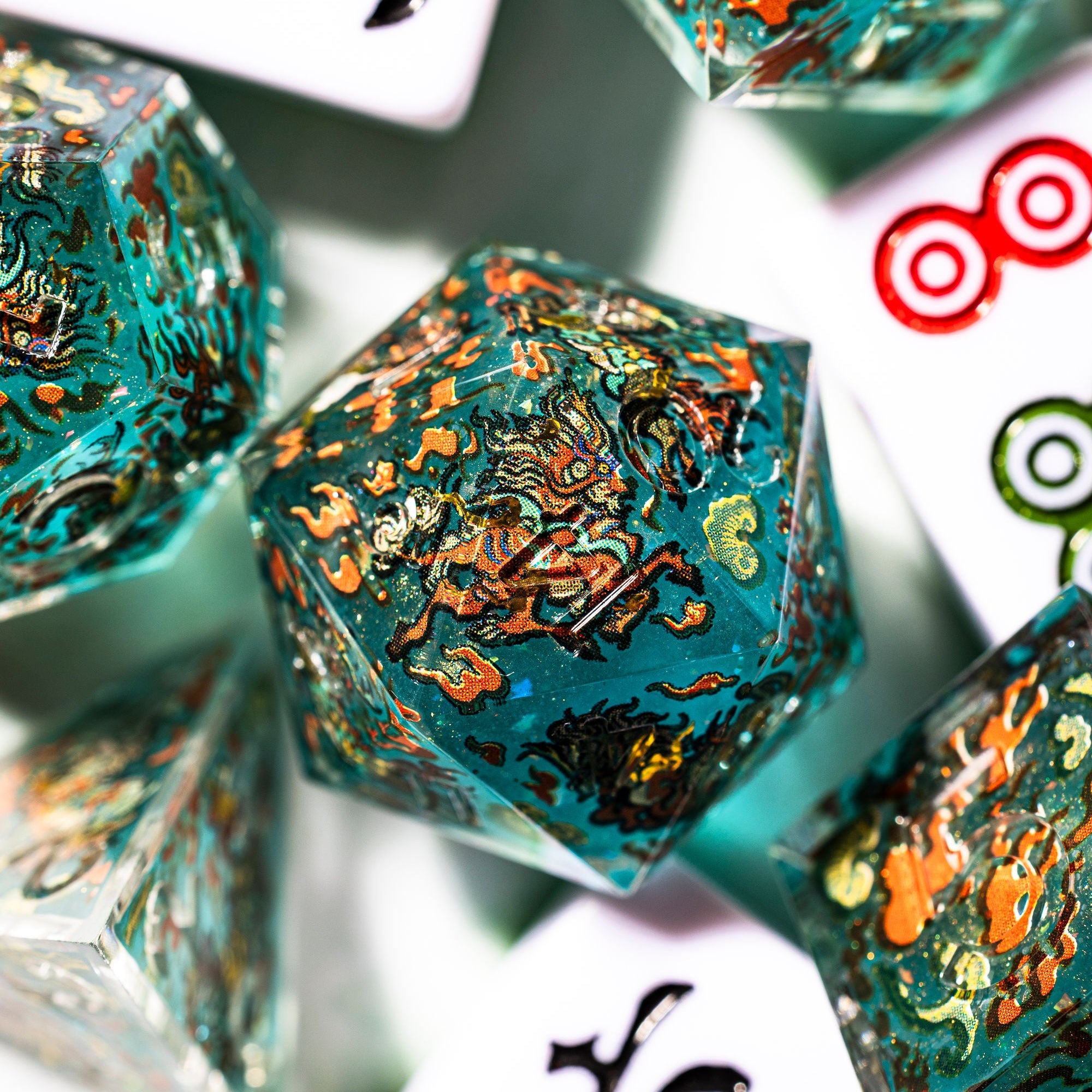 Kirin 7-Piece Iconic Dice Set - Dispel Dice - Premium DnD Dice & Accessories # #