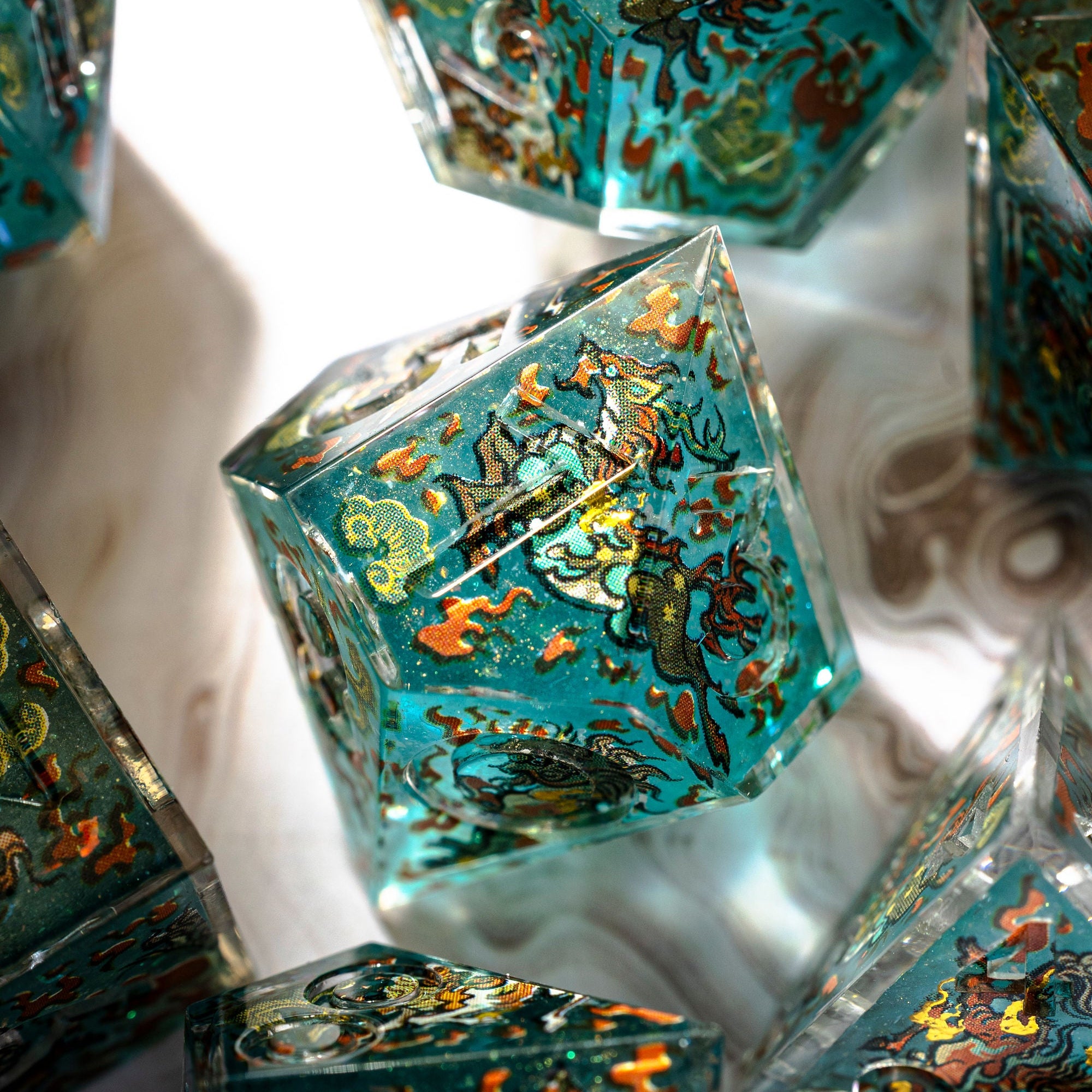 Kirin 7-Piece Iconic Dice Set - Dispel Dice - Premium DnD Dice & Accessories # #