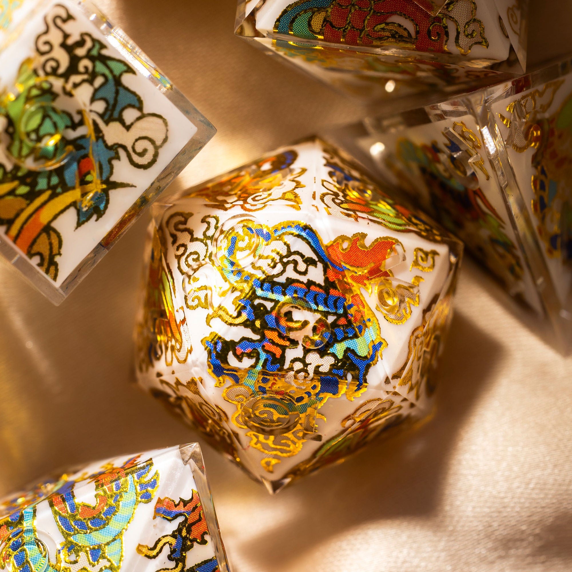 Crouching Phoenix Hidden Dragon 7-Piece Iconic Set - Dispel Dice - Premium DnD Dice & Accessories # #