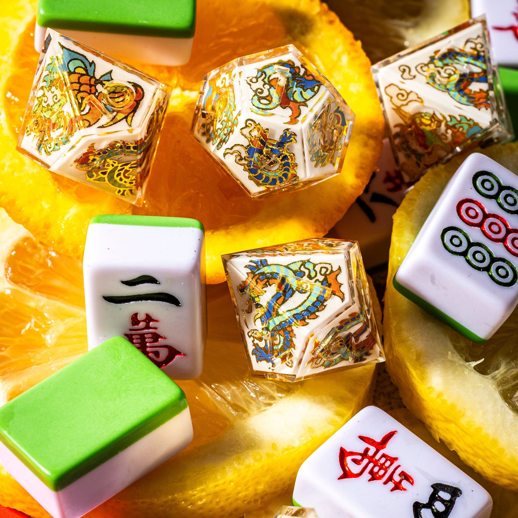 Crouching Phoenix Hidden Dragon 7-Piece Iconic Set - Dispel Dice - Premium DnD Dice & Accessories # #