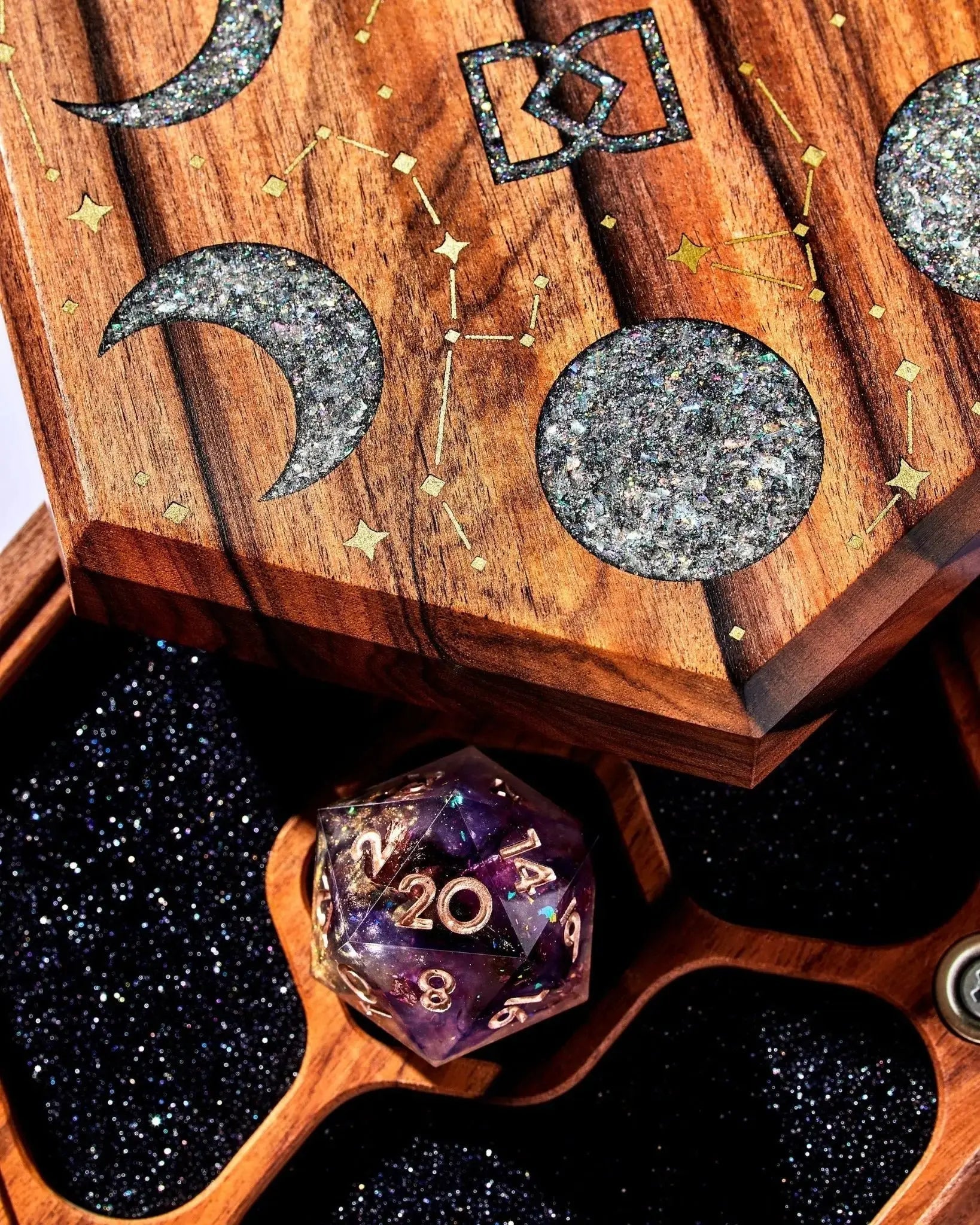 Lunar Tabletop Dice Vault in Bolivian Rosewood by Wyrmwood Gaming x Dispel Dice - Dispel Dice - Premium DnD Dice & Accessories