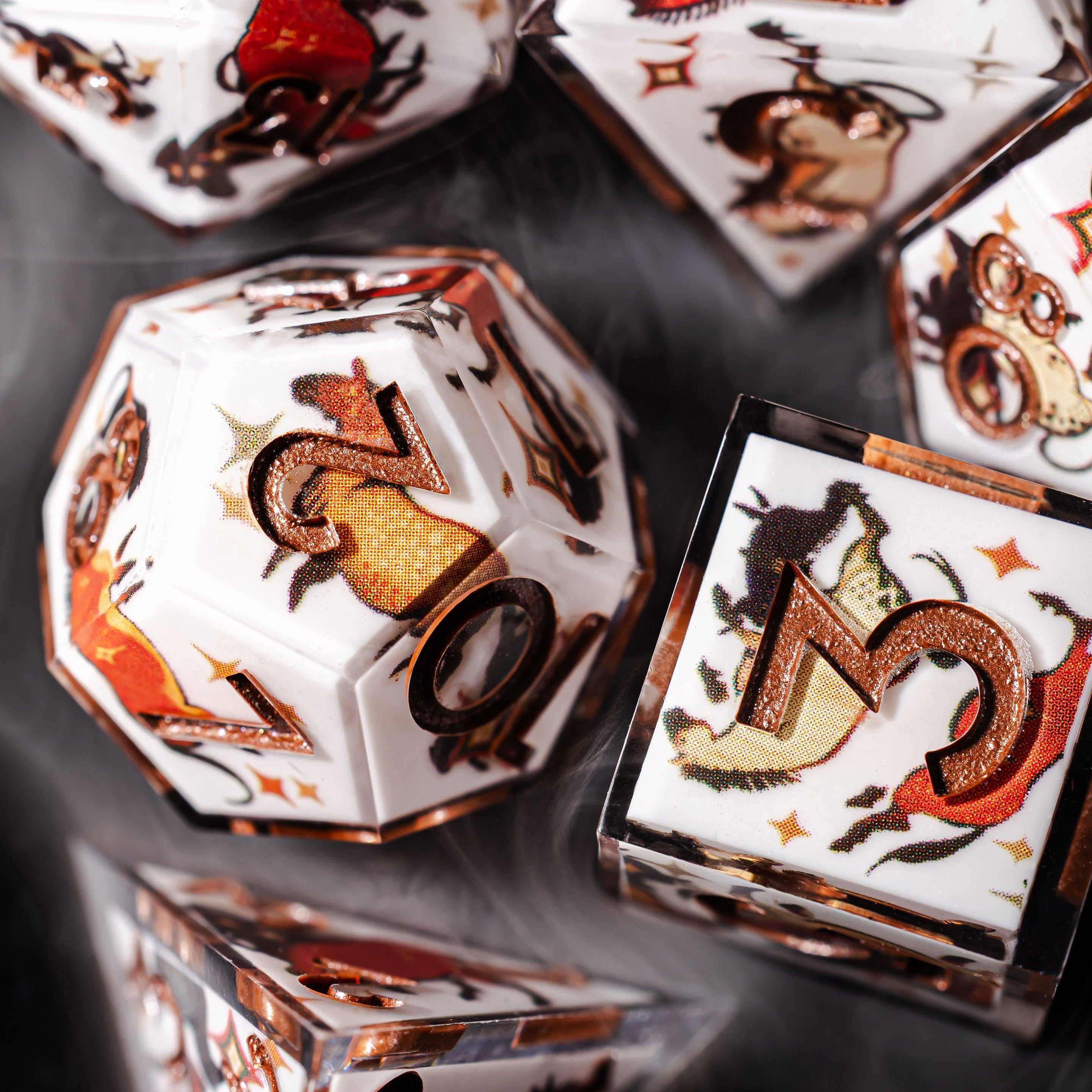 Paleolithic Horses 7-Piece Iconic Dice Set - Dispel Dice - Premium DnD Dice & Accessories # #