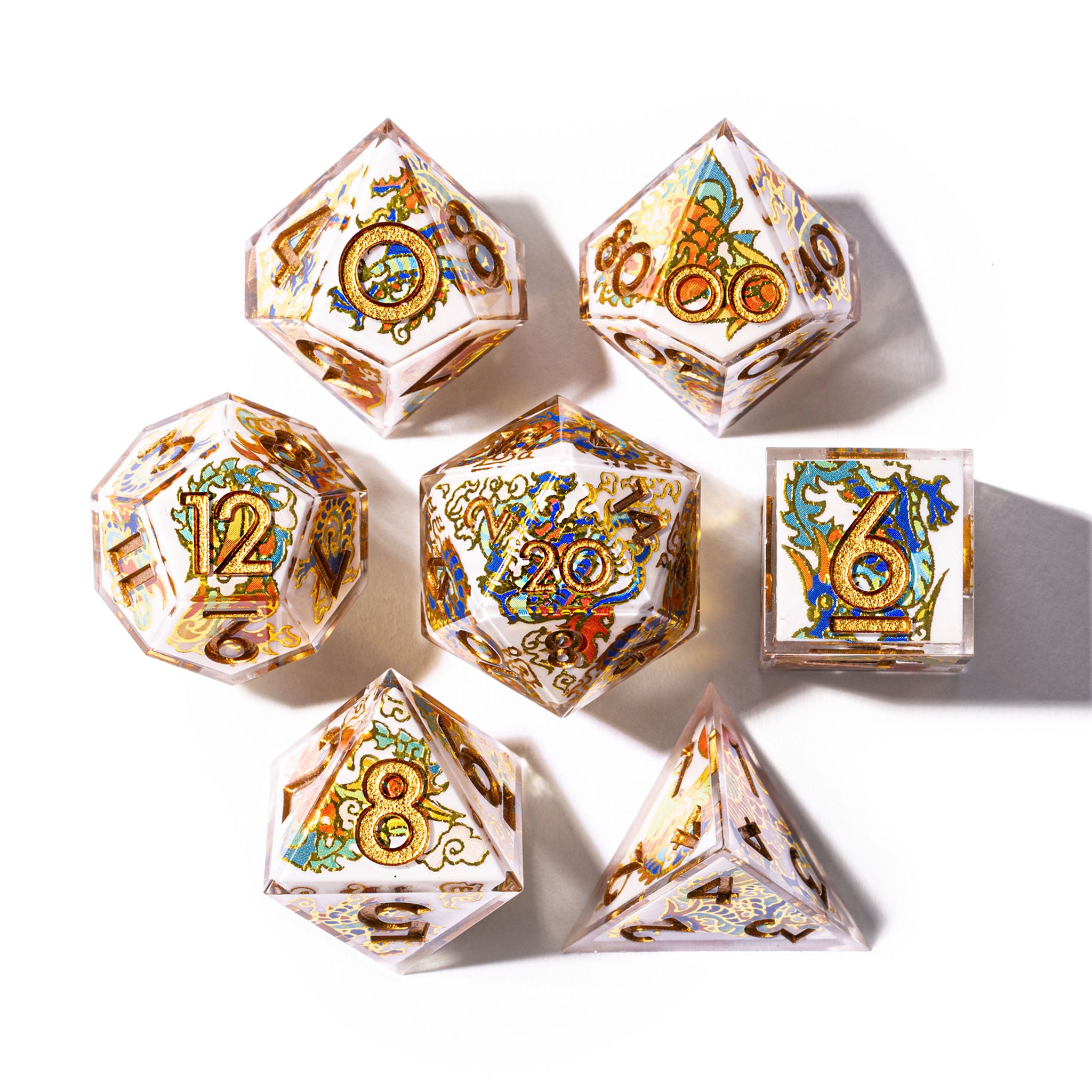 Crouching Phoenix Hidden Dragon 7-Piece Iconic Set - Dispel Dice - Premium DnD Dice & Accessories # #