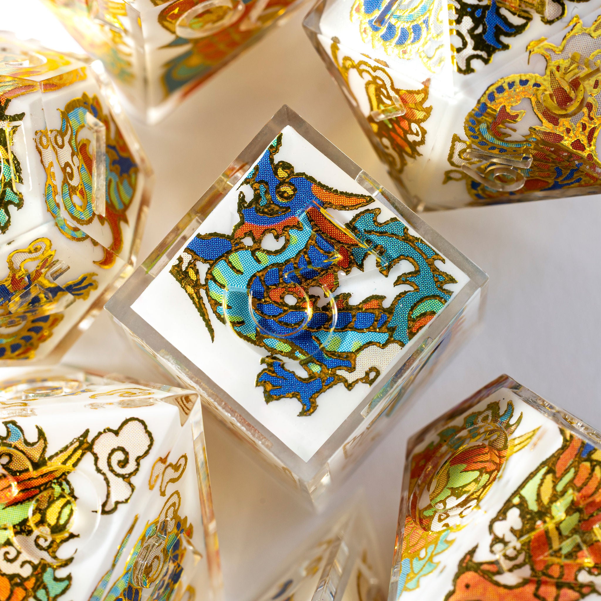 Crouching Phoenix Hidden Dragon 7-Piece Iconic Set - Dispel Dice - Premium DnD Dice & Accessories # #