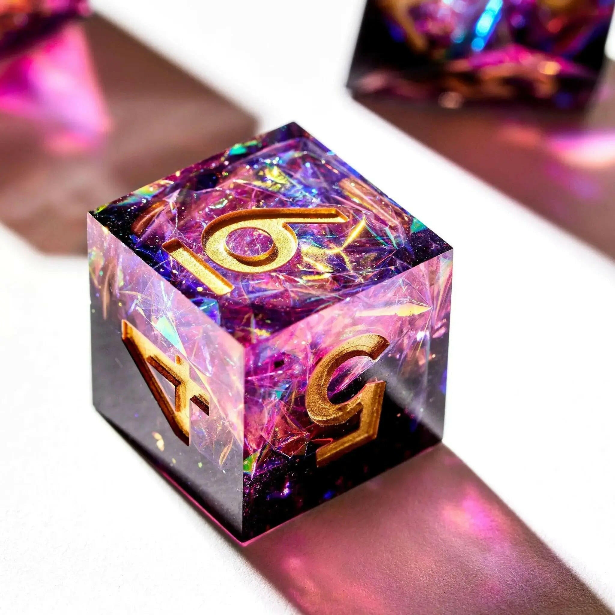 Magenta Inferno 7-Piece Polyhedral Dice Set - Dispel Dice - Premium DnD Dice & Accessories