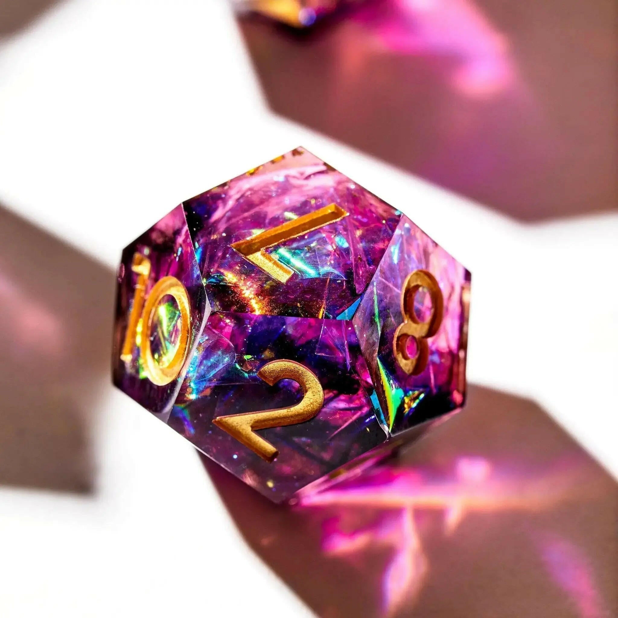 Magenta Inferno 7-Piece Polyhedral Dice Set - Dispel Dice - Premium DnD Dice & Accessories