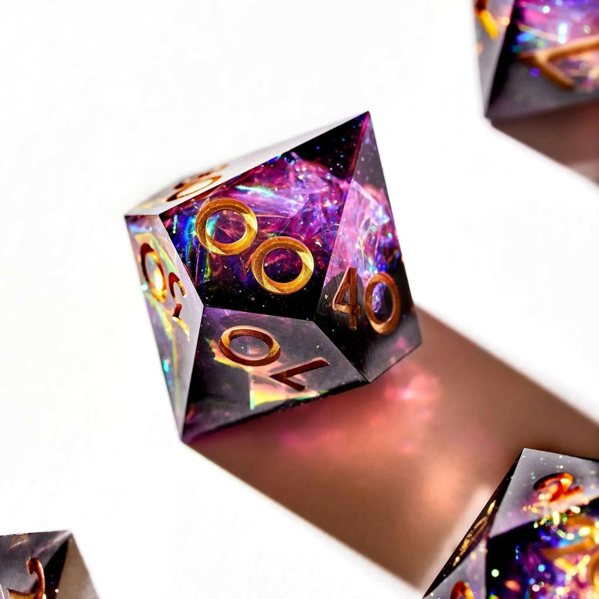 Magenta Inferno 7-Piece Polyhedral Dice Set - Dispel Dice - Premium DnD Dice & Accessories