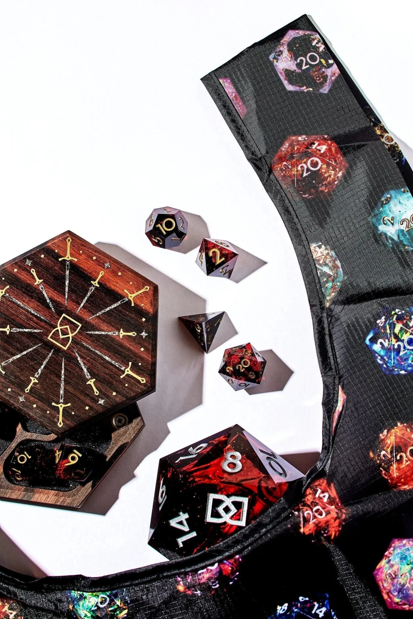 Magical Circle Tabletop Dice Vault in Macassar Ebony by Wyrmwood x Dispel - Dispel Dice - Premium DnD Dice & Accessories