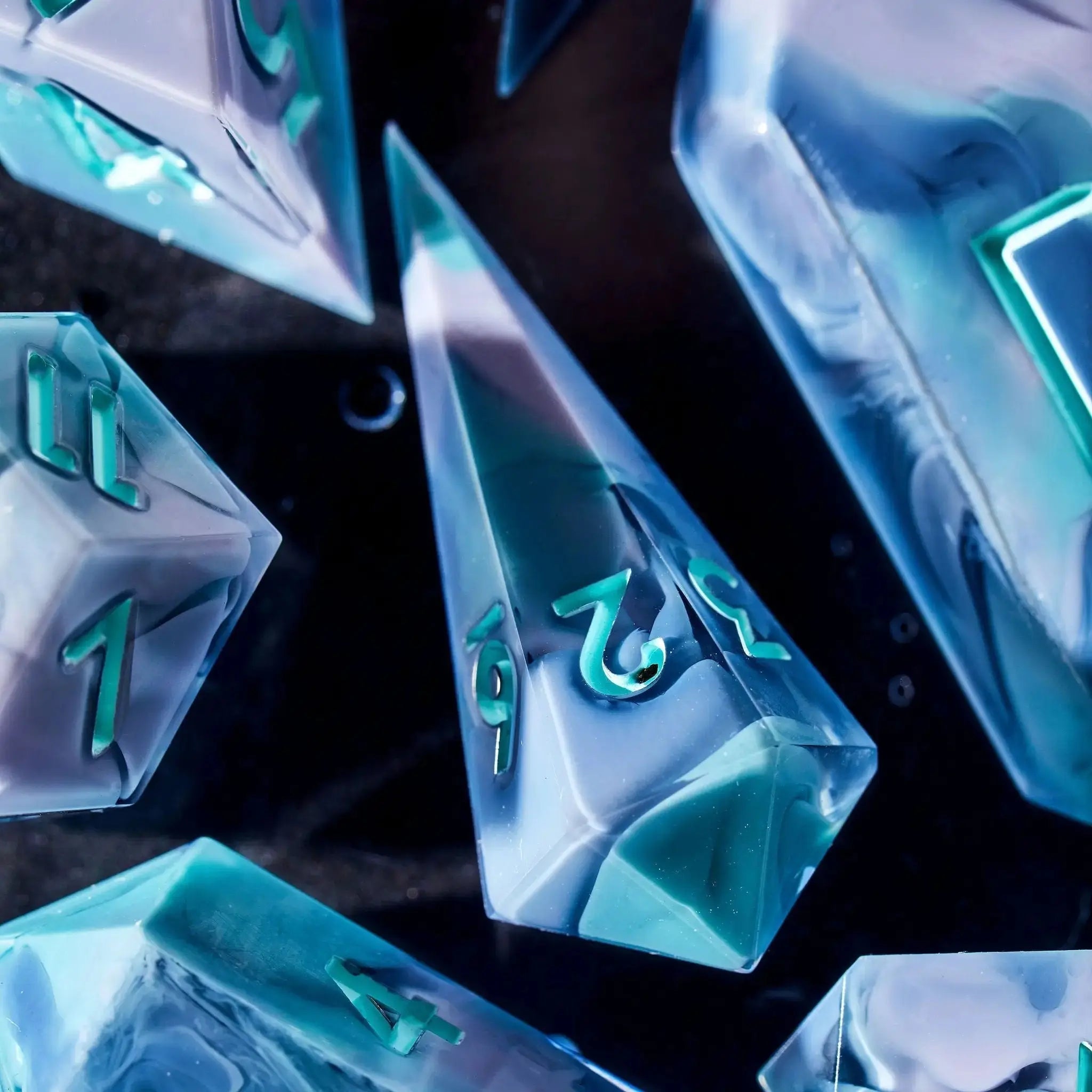 Marble Soda 7-Piece Jewel Shaped Dice Set - Dispel Dice - Premium DnD Dice & Accessories