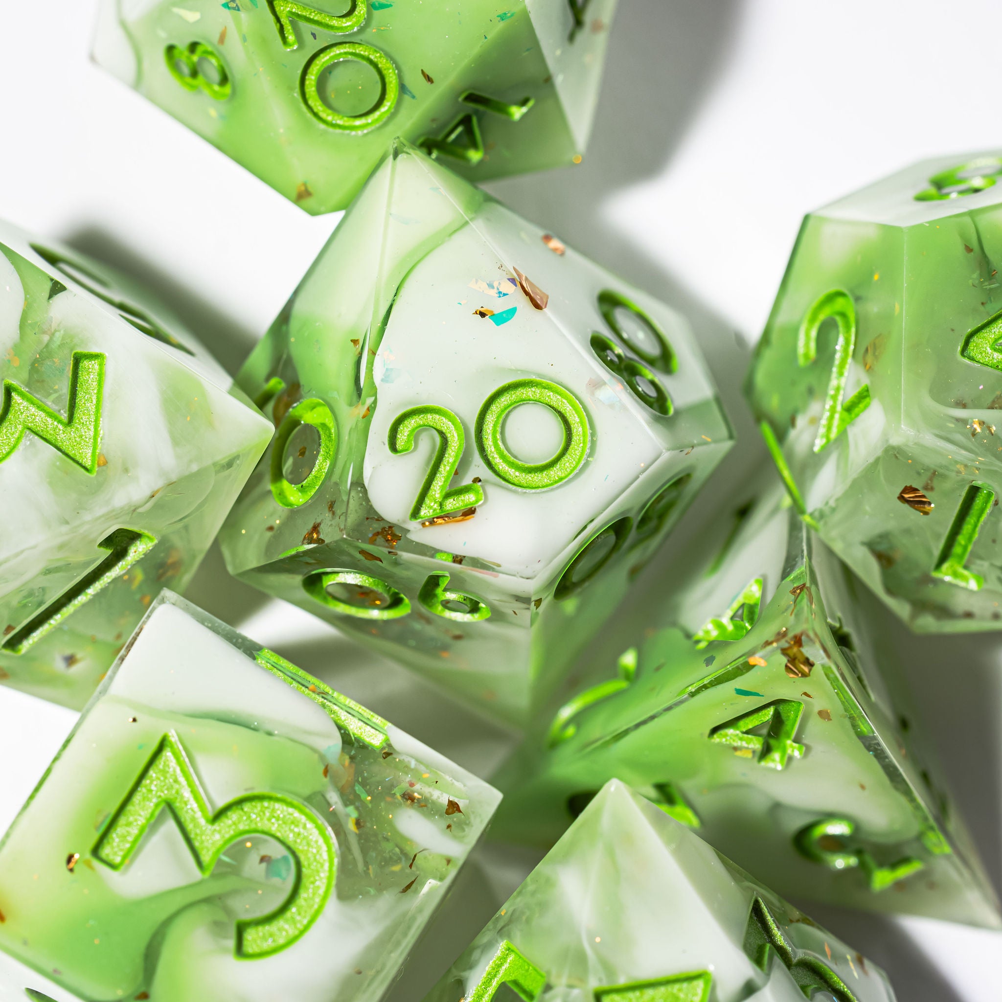 Matcha 7-Piece Polyhedral Set - Dispel Dice - Premium DnD Dice & Accessories # #