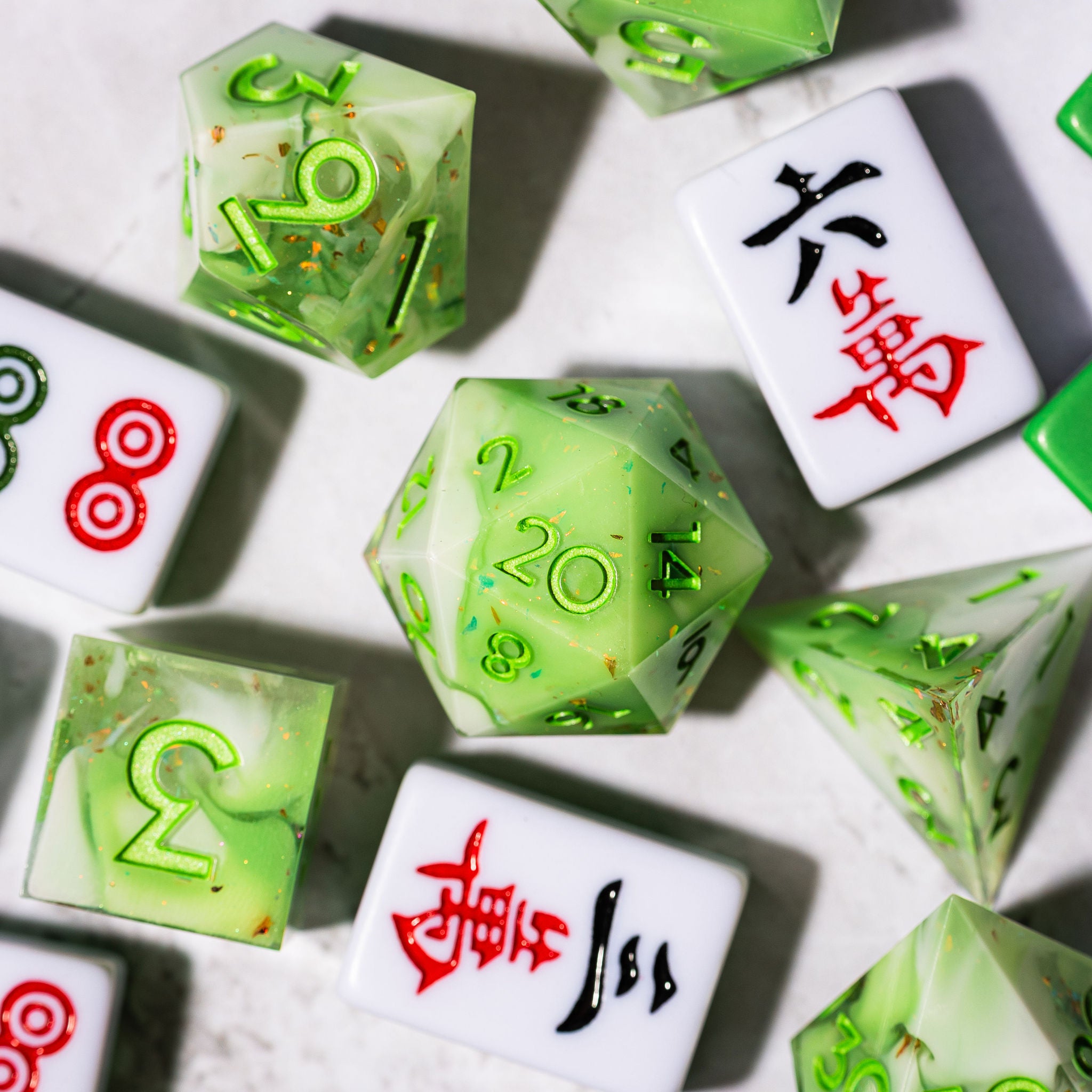 Matcha 7-Piece Polyhedral Set - Dispel Dice - Premium DnD Dice & Accessories # #