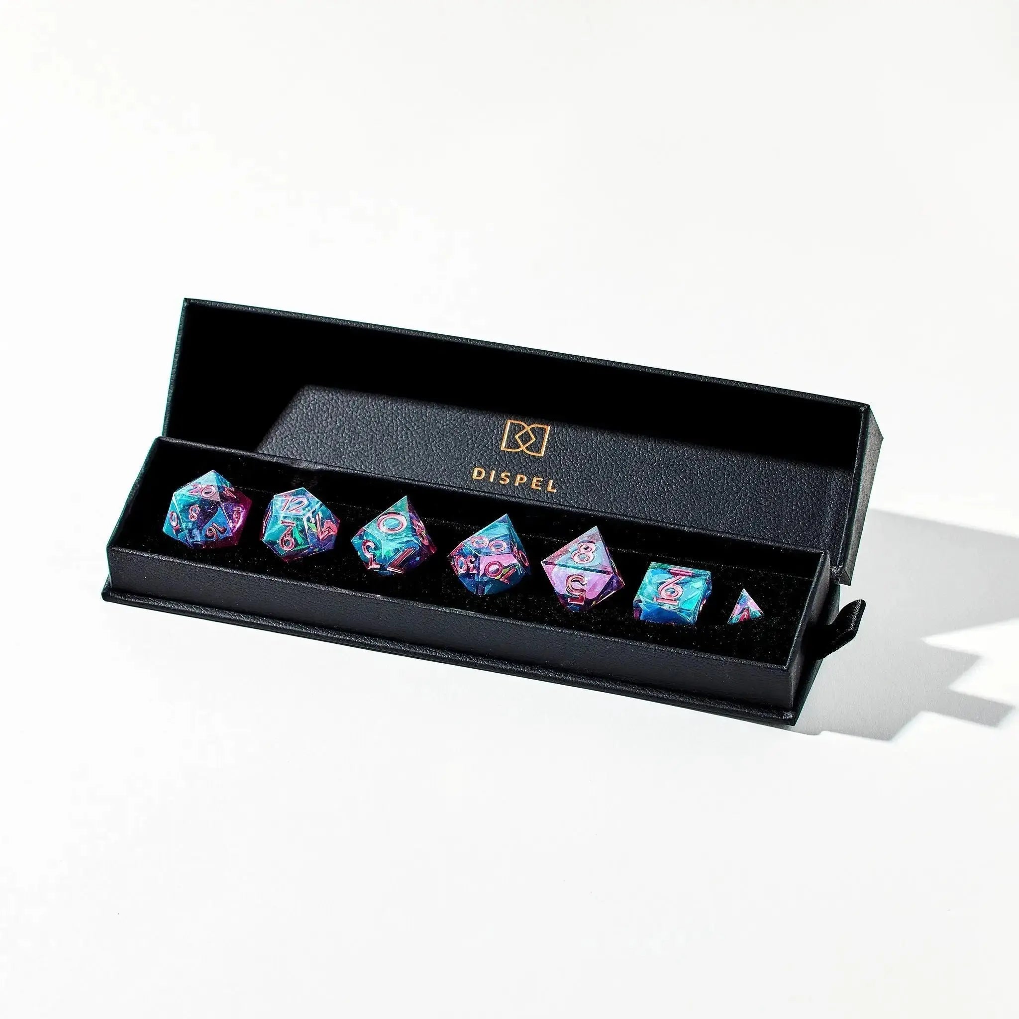 Mermaid's Laughter 7-Piece Iridescent Dice Set - Dispel Dice - Premium DnD Dice & Accessories