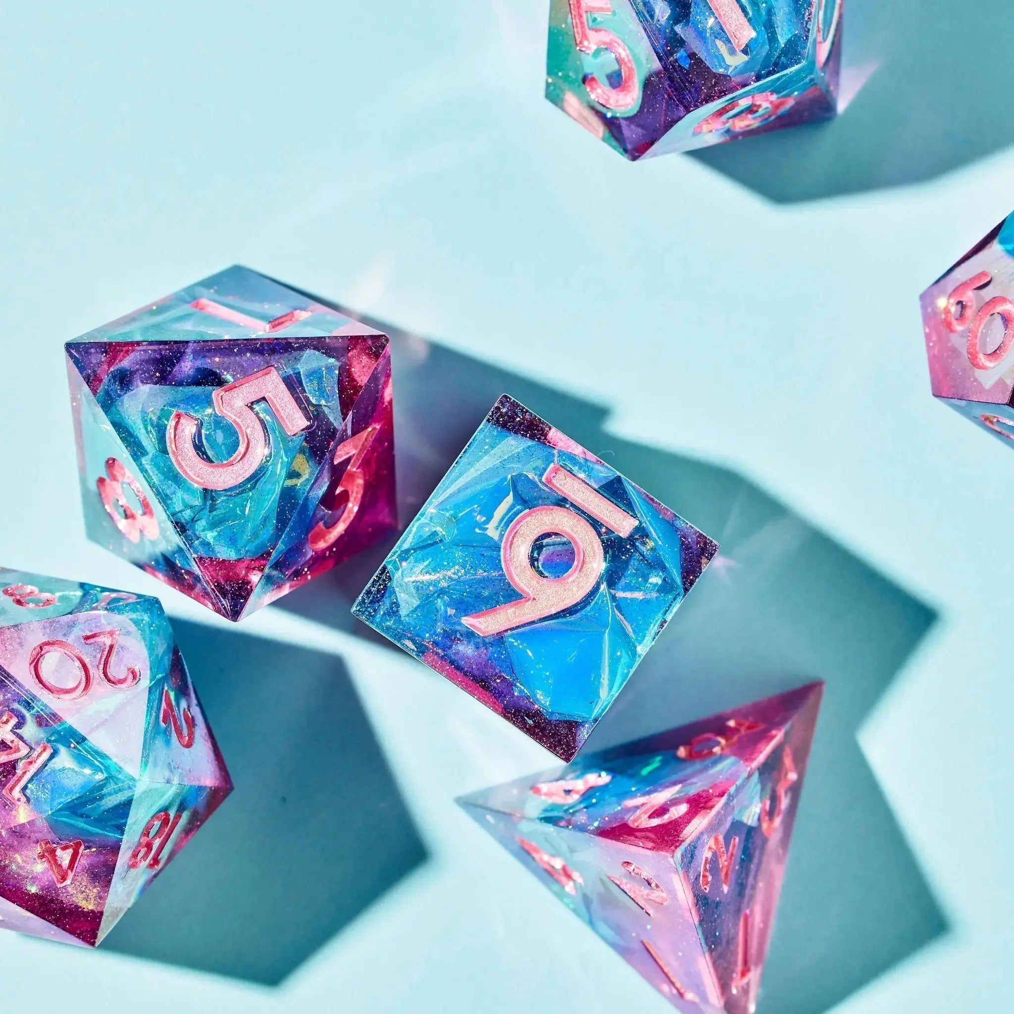 Mermaid's Laughter 7-Piece Iridescent Dice Set - Dispel Dice - Premium DnD Dice & Accessories