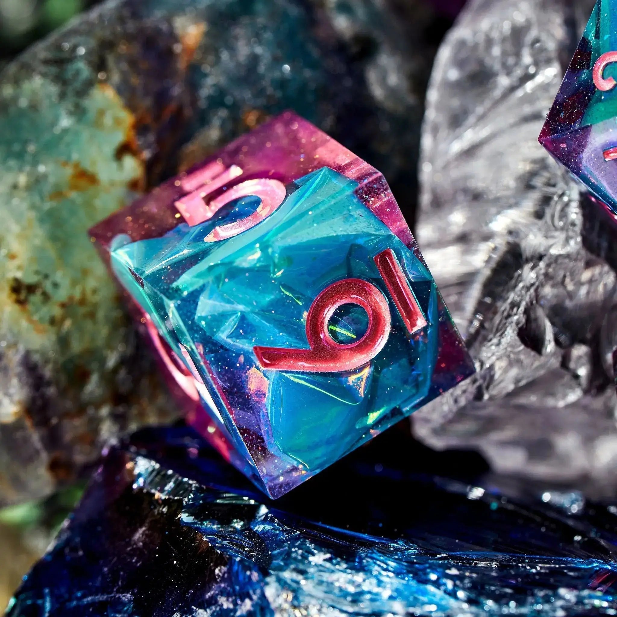 Mermaid's Laughter 7-Piece Iridescent Dice Set - Dispel Dice - Premium DnD Dice & Accessories