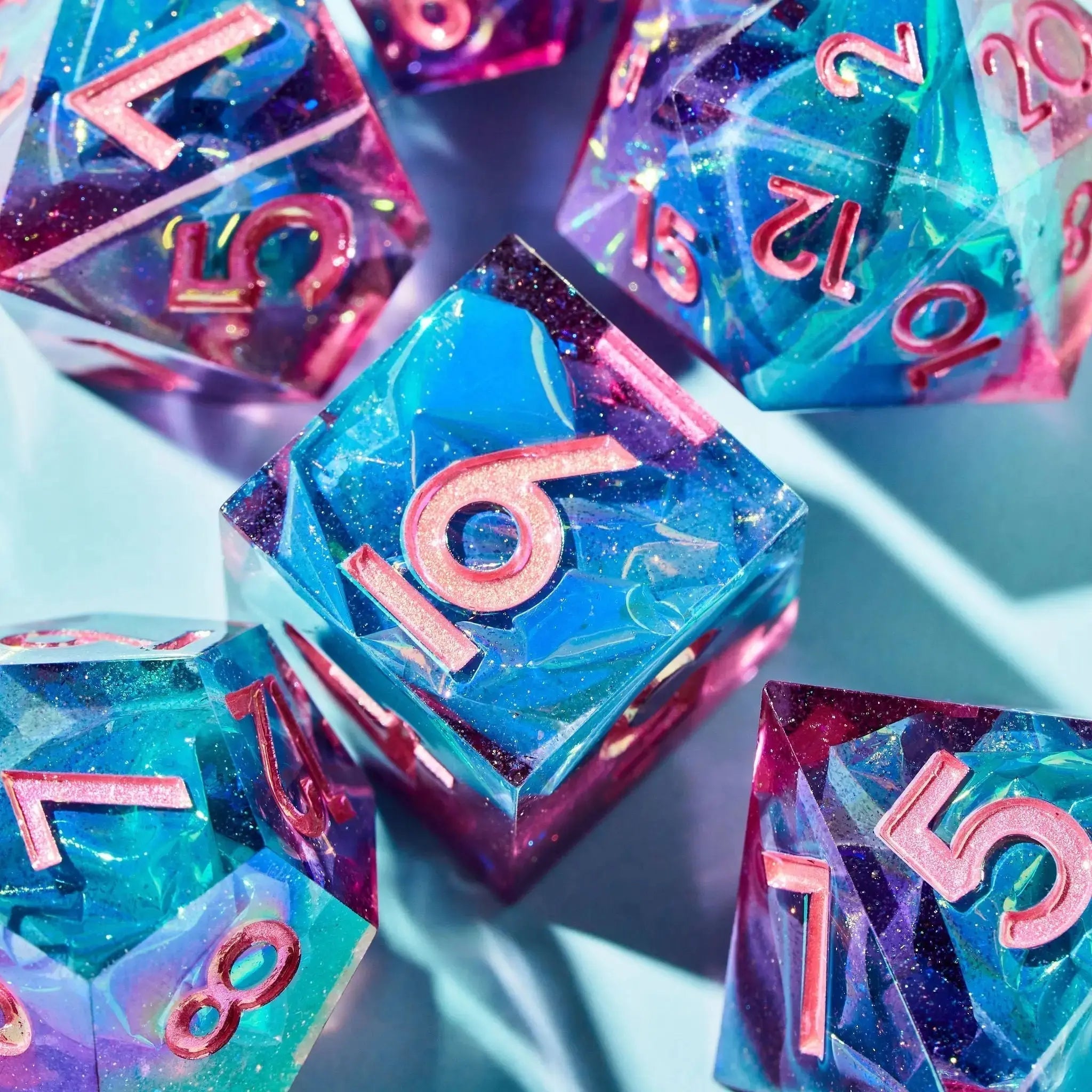 Mermaid's Laughter 7-Piece Iridescent Dice Set - Dispel Dice - Premium DnD Dice & Accessories