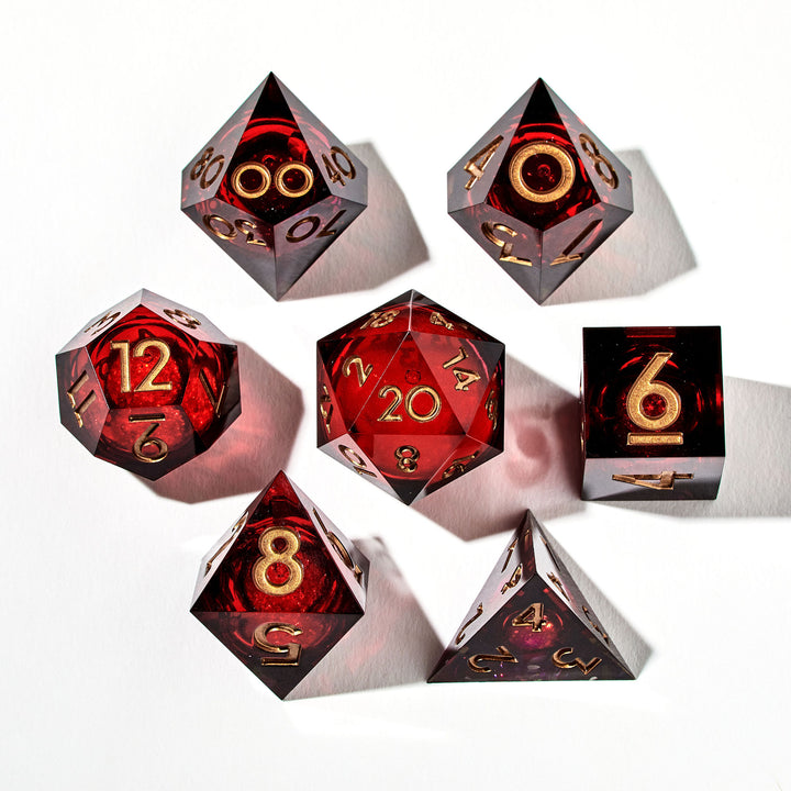 Messmer's Flame 7-Piece Liquid Core Dice Set