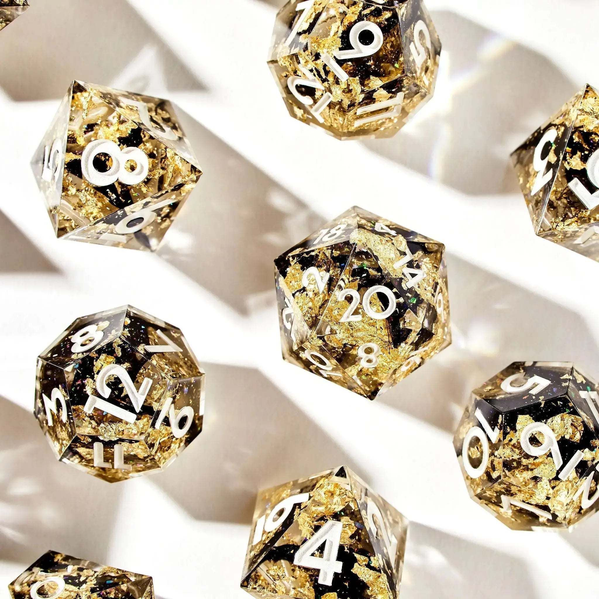 Midas Touch 7-Piece Polyhedral Dice Set - Dispel Dice - Premium DnD Dice & Accessories