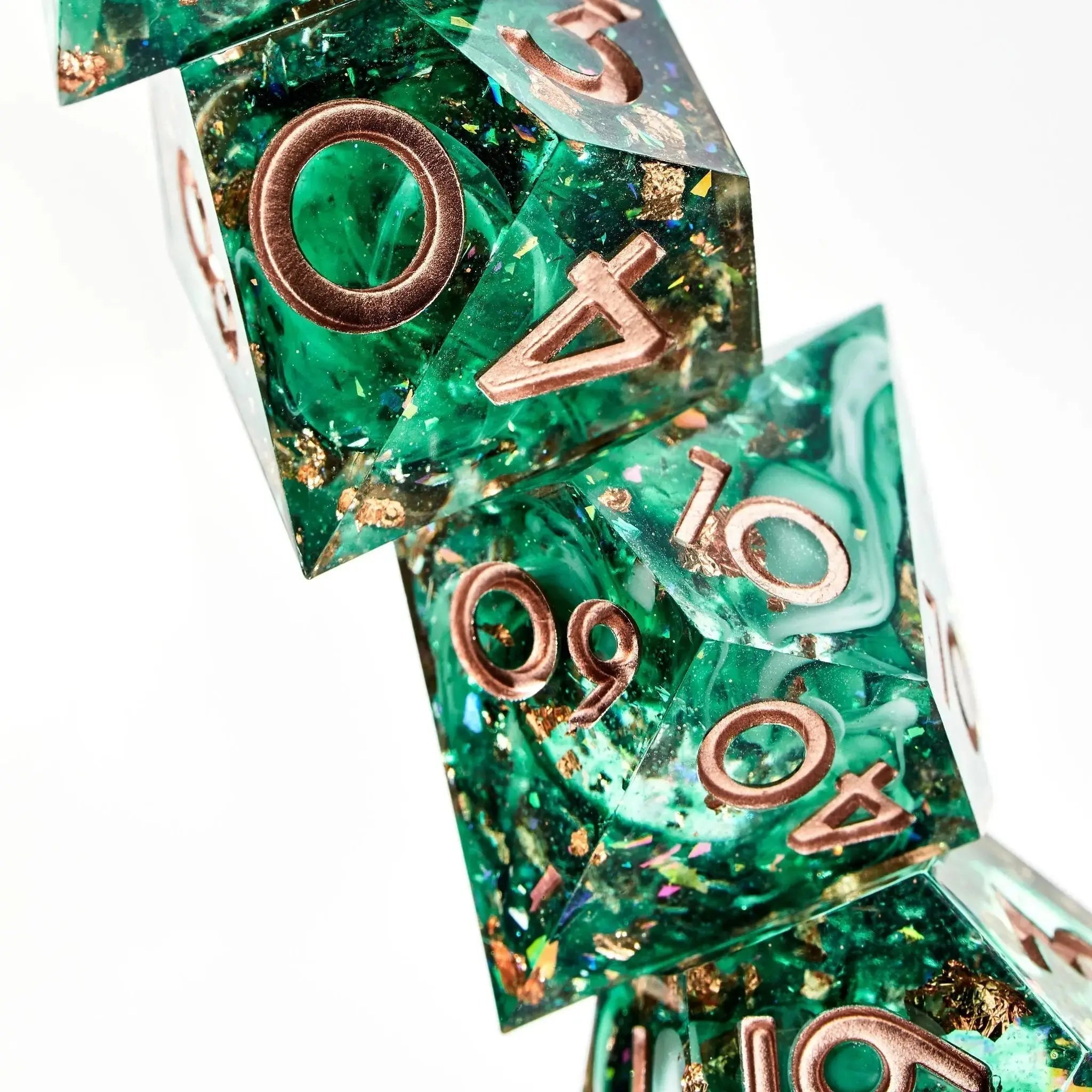 Mossy Glade 7-Piece Polyhedral Dice Set - Dispel Dice - Premium DnD Dice & Accessories