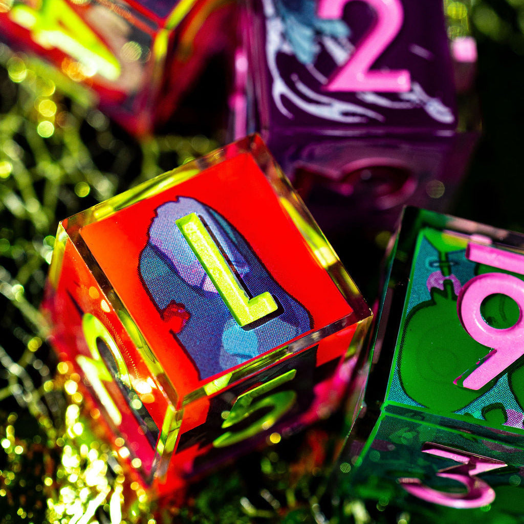 Dispel x Eat the Reich "Neon Rot" 4-Piece Iconic D6 Dice Set