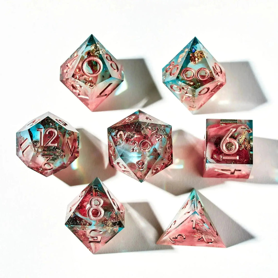Nova Blossom 7-Piece Polyhedral Dice Set - Dispel Dice - Premium DnD Dice & Accessories