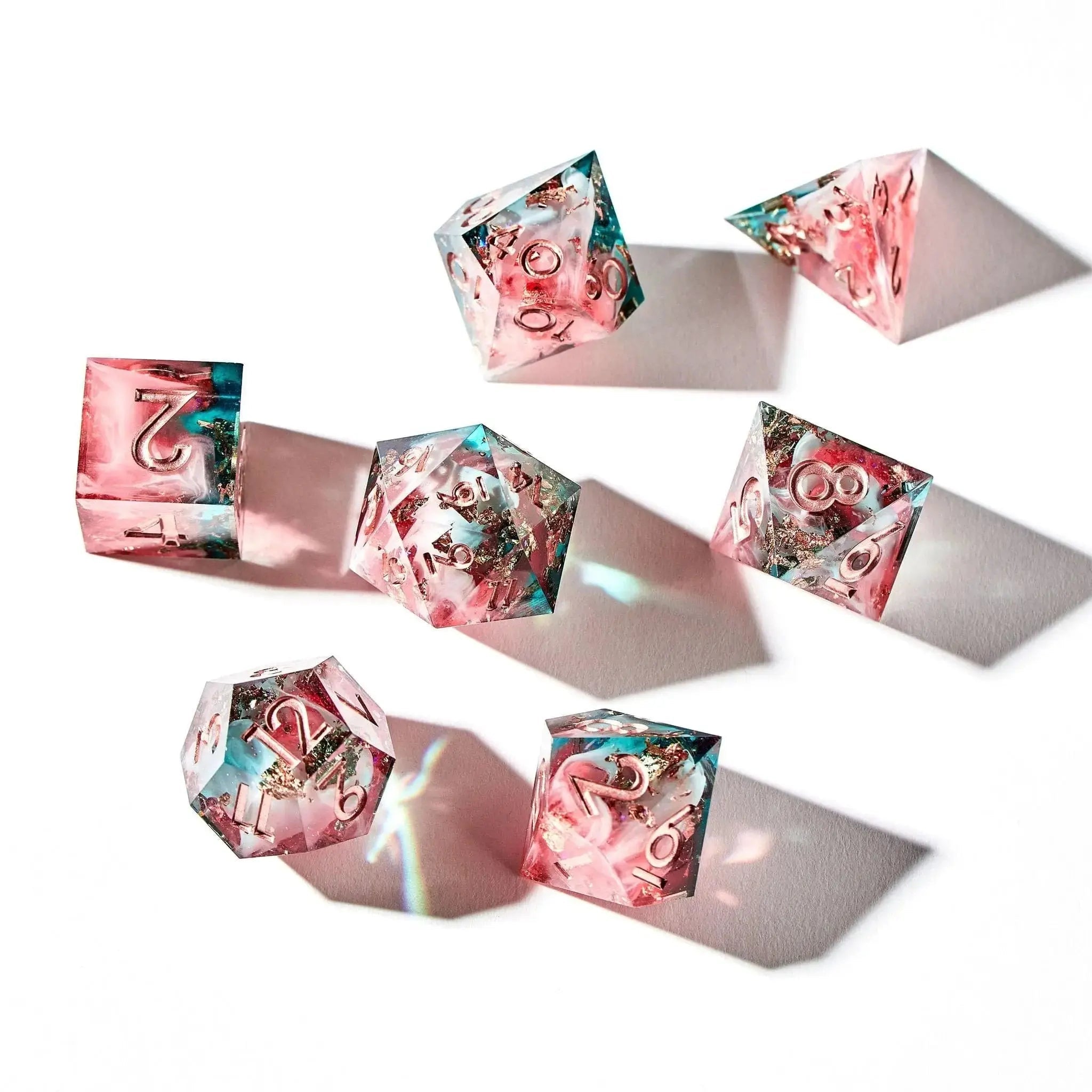 Nova Blossom 7-Piece Polyhedral Dice Set - Dispel Dice - Premium DnD Dice & Accessories