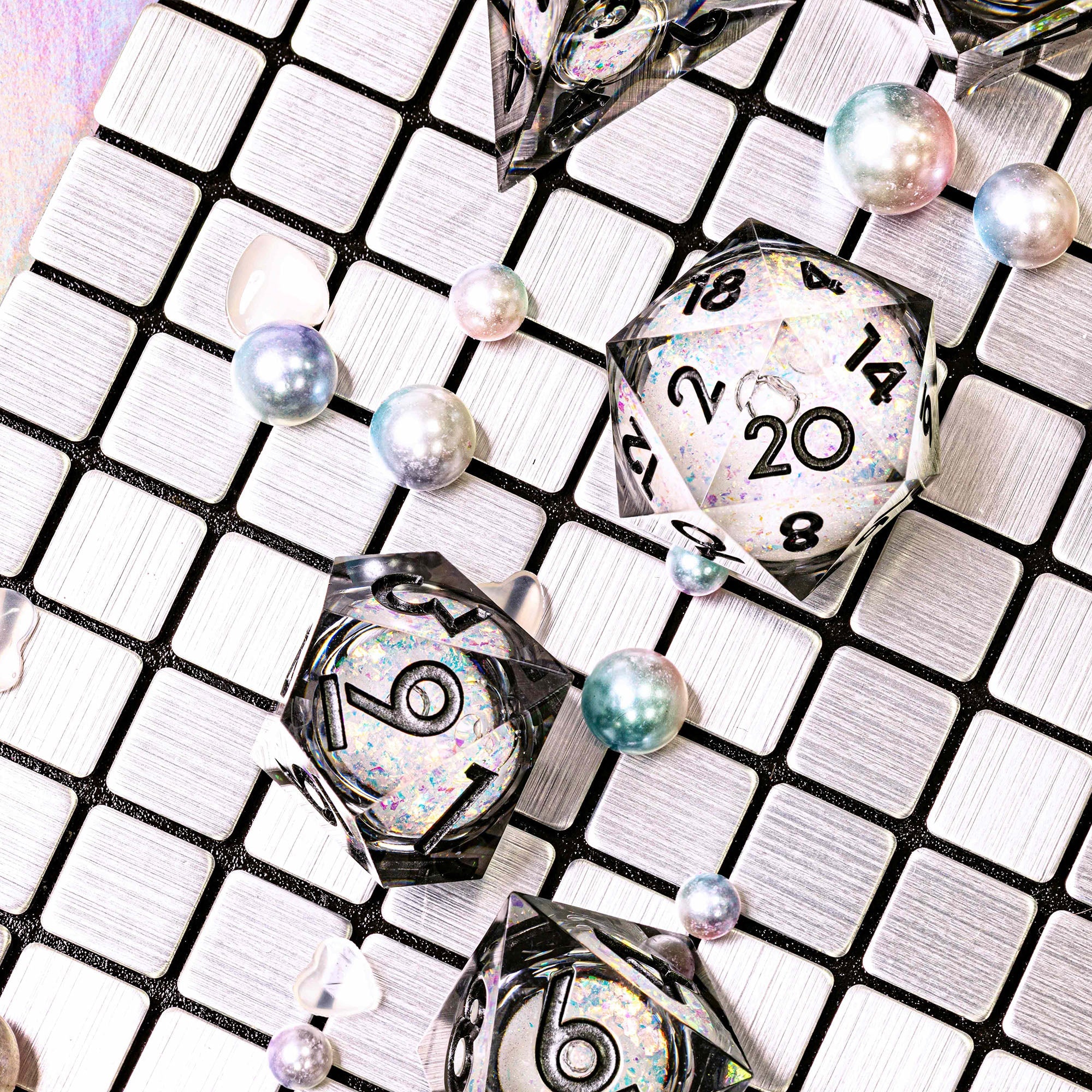 Obscura 7-Piece Liquid Core Dice Set - Dispel Dice - Premium DnD Dice & Accessories