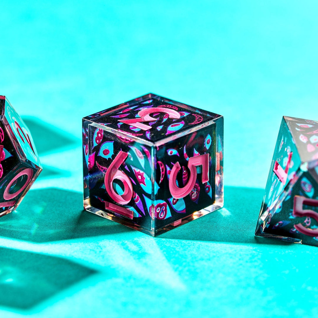 Otherworldly Entity 7-Piece Iconic Dice Set - Dispel Dice - Premium DnD Dice & Accessories