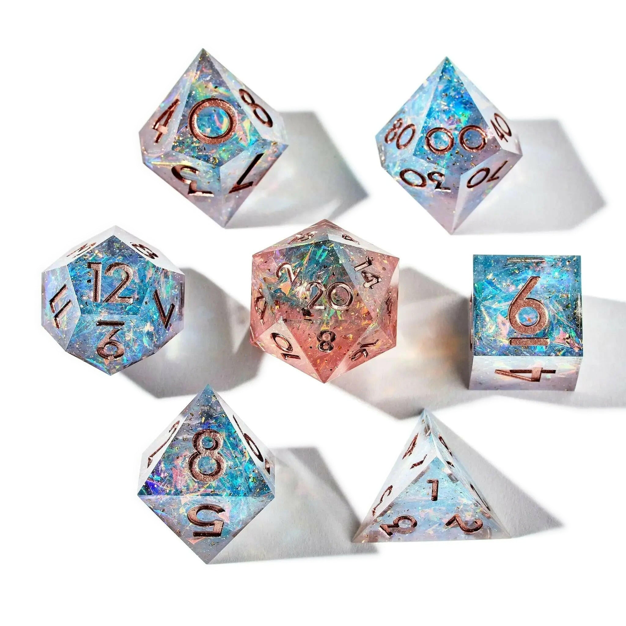 Pastel Galaxy 7-Piece Polyhedral Dice Set