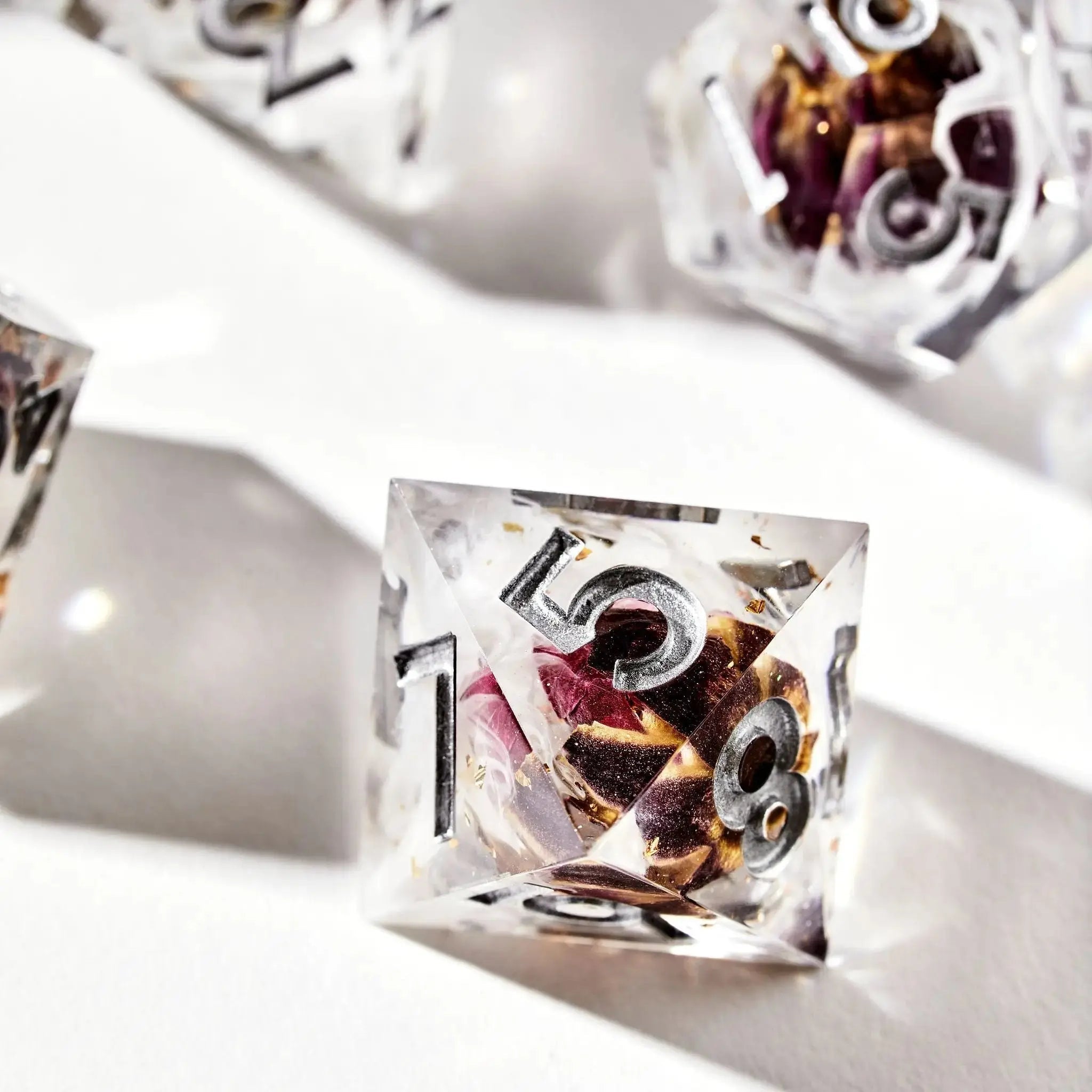 Petal Storm 7-Piece Polyhedral Dice Set - Dispel Dice - Premium DnD Dice & Accessories