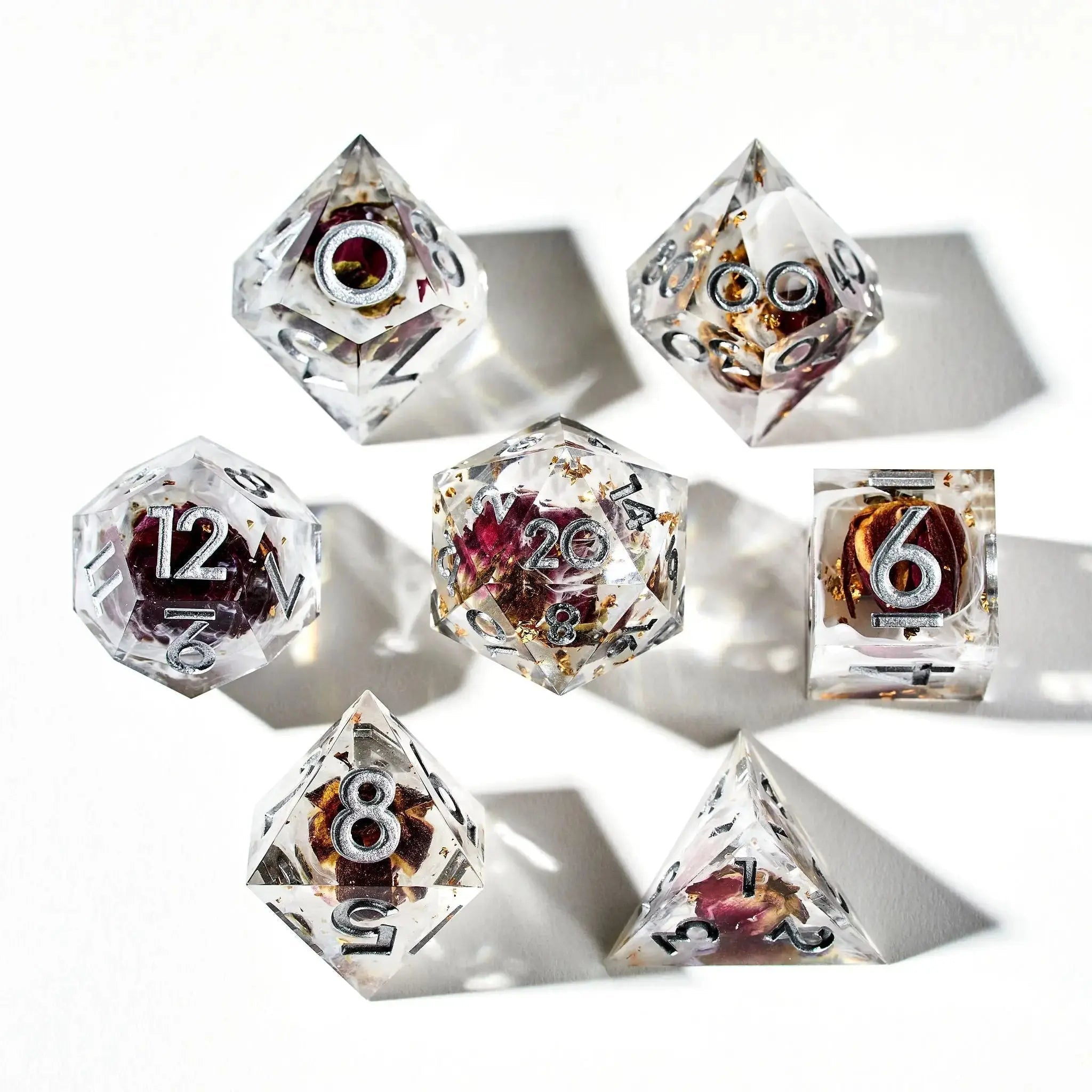 Petal Storm 7-Piece Polyhedral Dice Set - Dispel Dice - Premium DnD Dice & Accessories