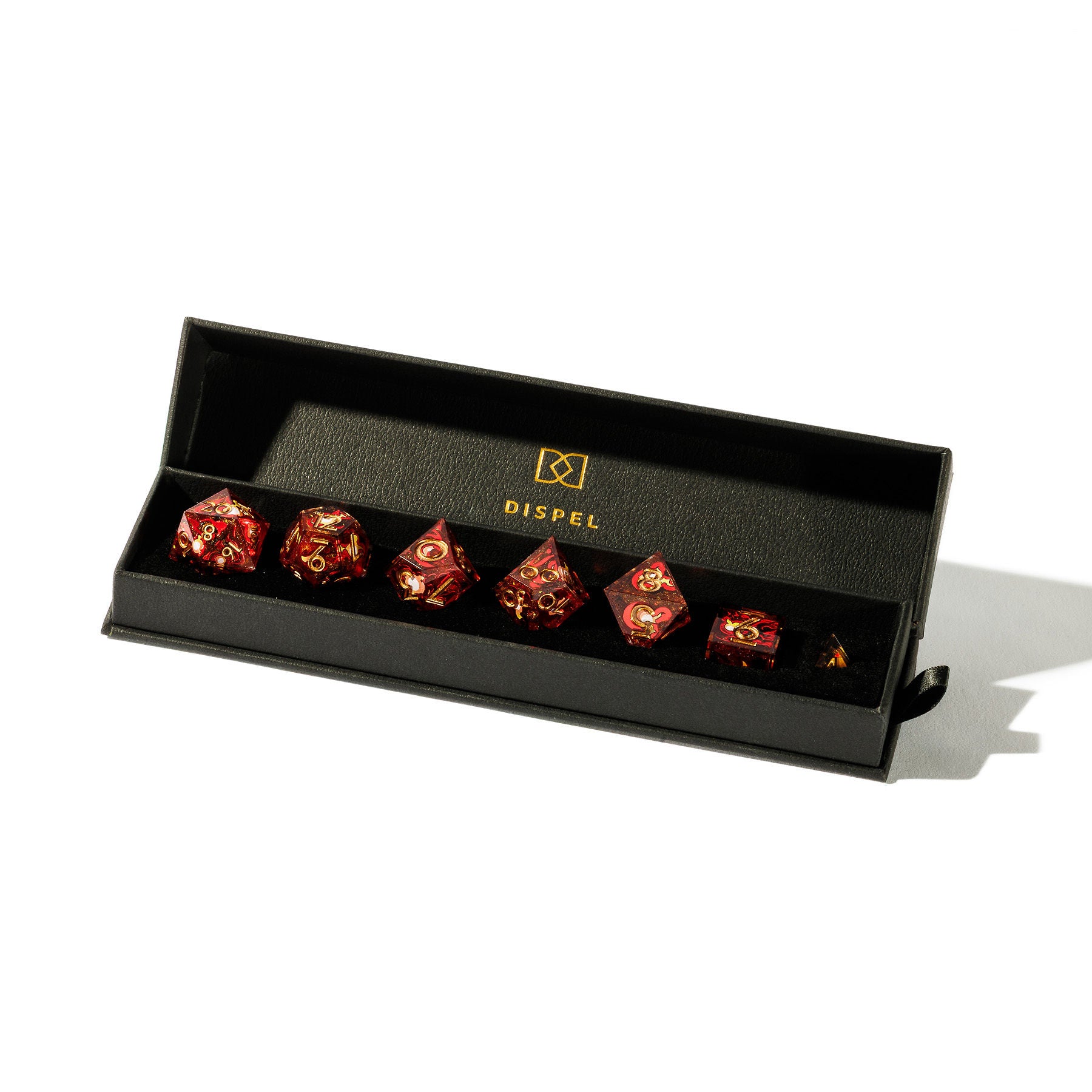 Fireball 7-Piece Iconic Dice Set - Dispel Dice - Premium DnD Dice & Accessories # #