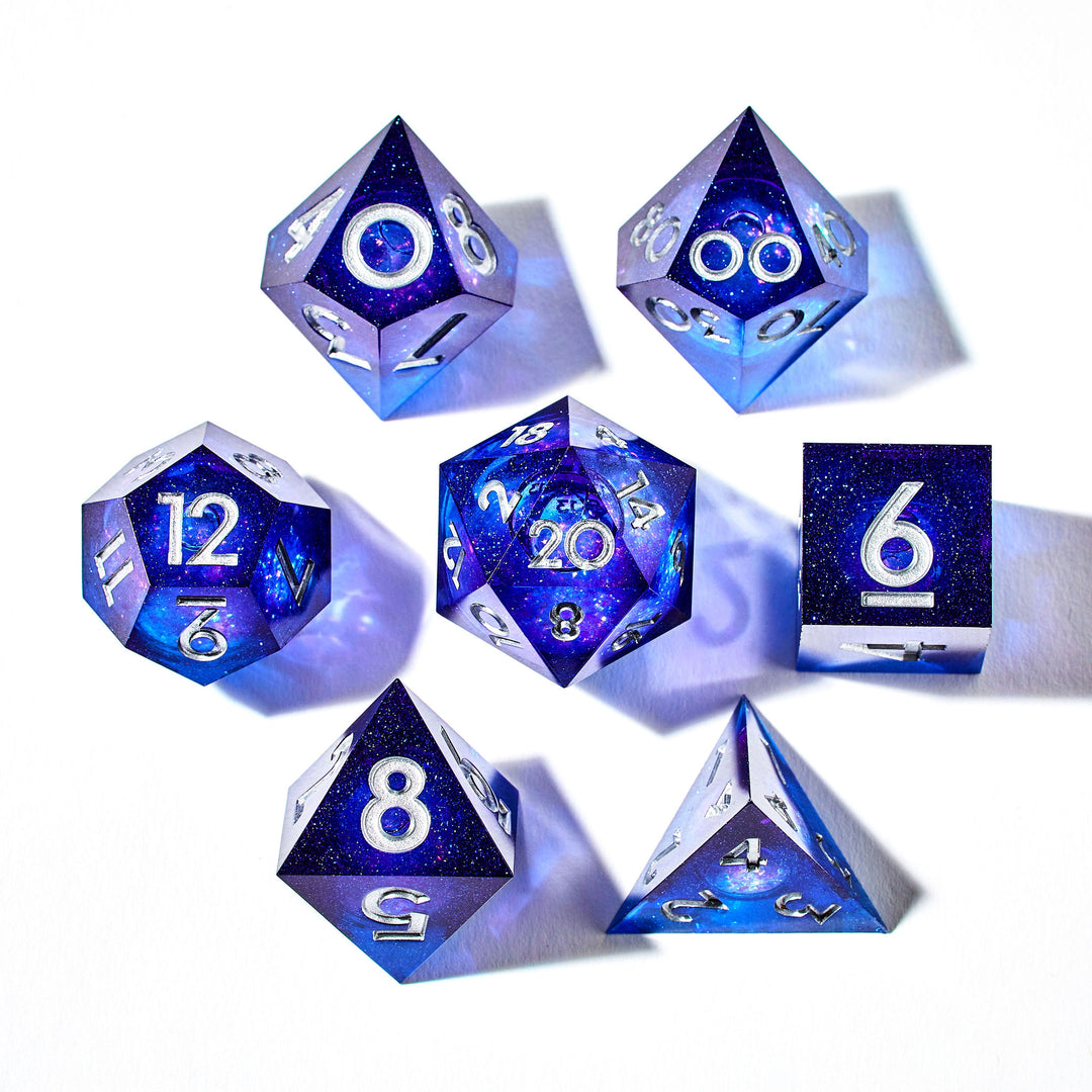 Remote Galaxies 7-Piece Liquid Core Dice Set