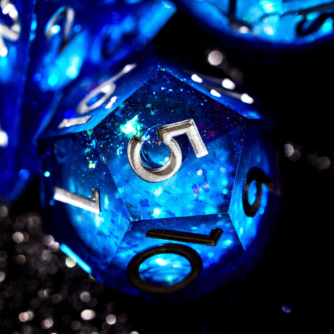 Remote Galaxies 7-Piece Liquid Core Dice Set