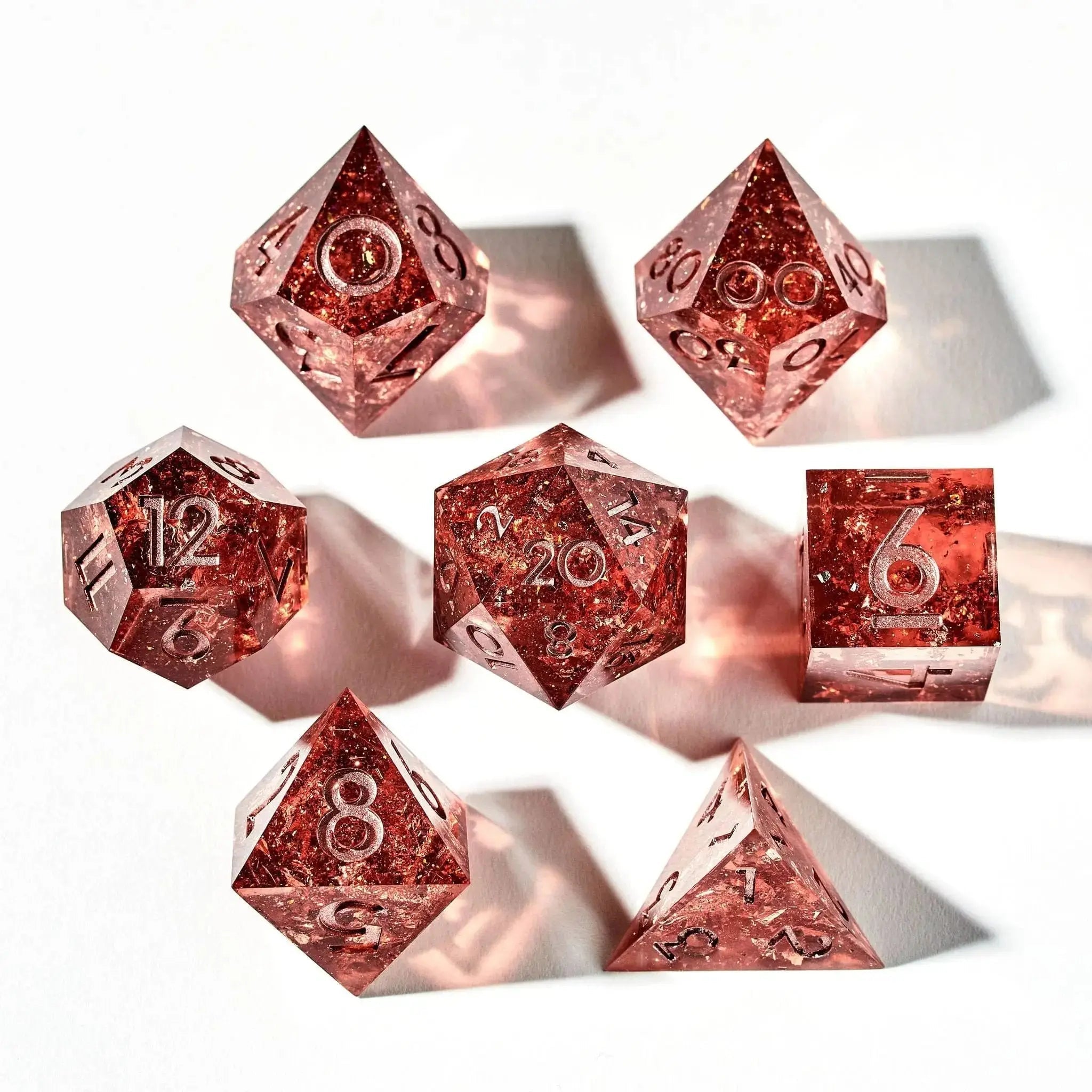 Rose Gold 7-Piece Polyhedral Dice Set - Dispel Dice - Premium DnD Dice & Accessories