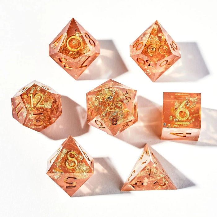 Wiz Dice Polyhedral Würfel Set – 'King's Ransom' Gold Pearl In Samtbeutel