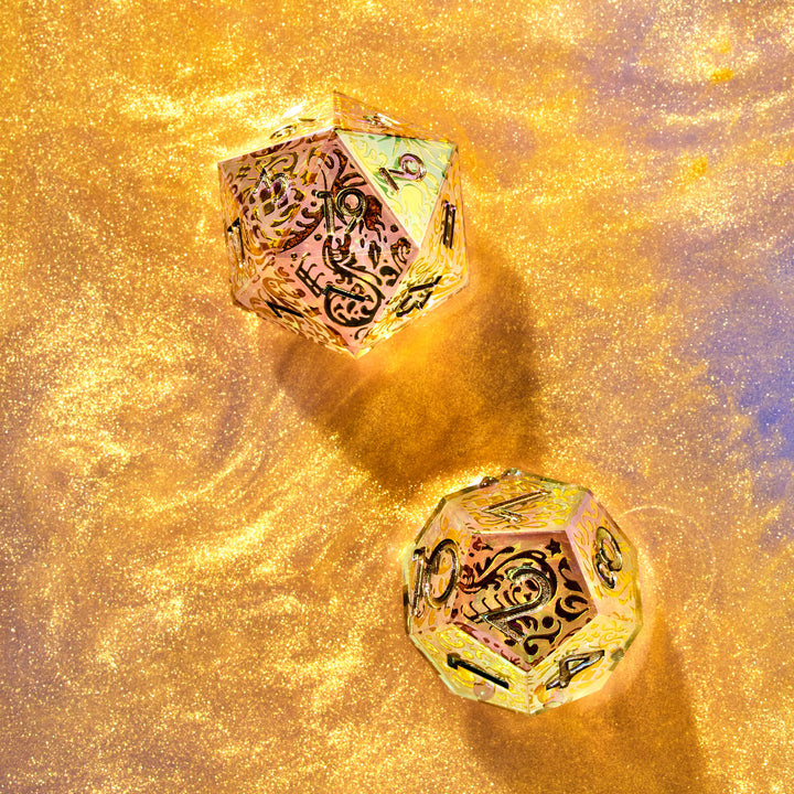 Sacred Flame 7-Piece Iconic Iridescent Dice Set