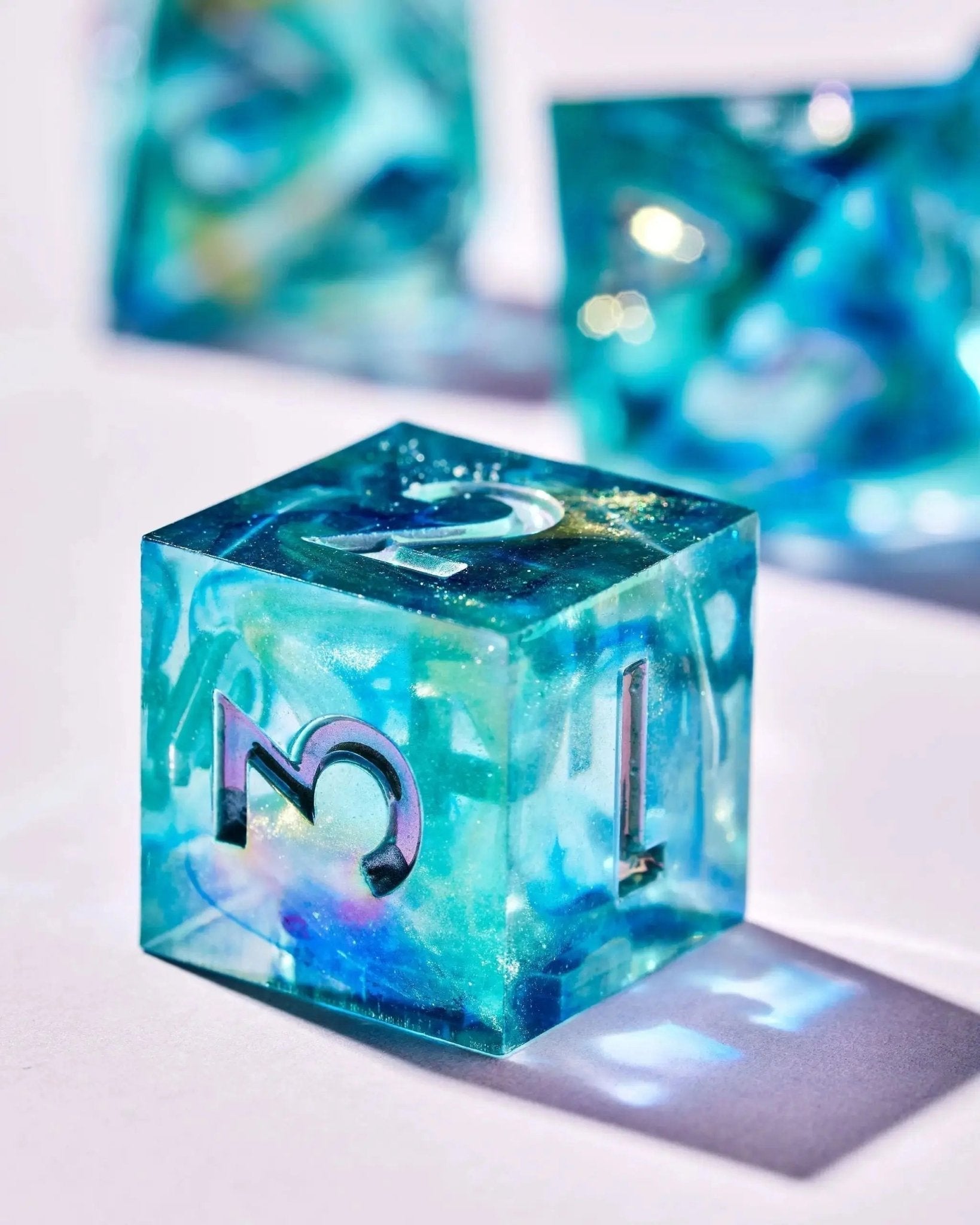 Siren's Tears 7-Piece Iridescent Dice Set - Dispel Dice - Premium DnD Dice & Accessories
