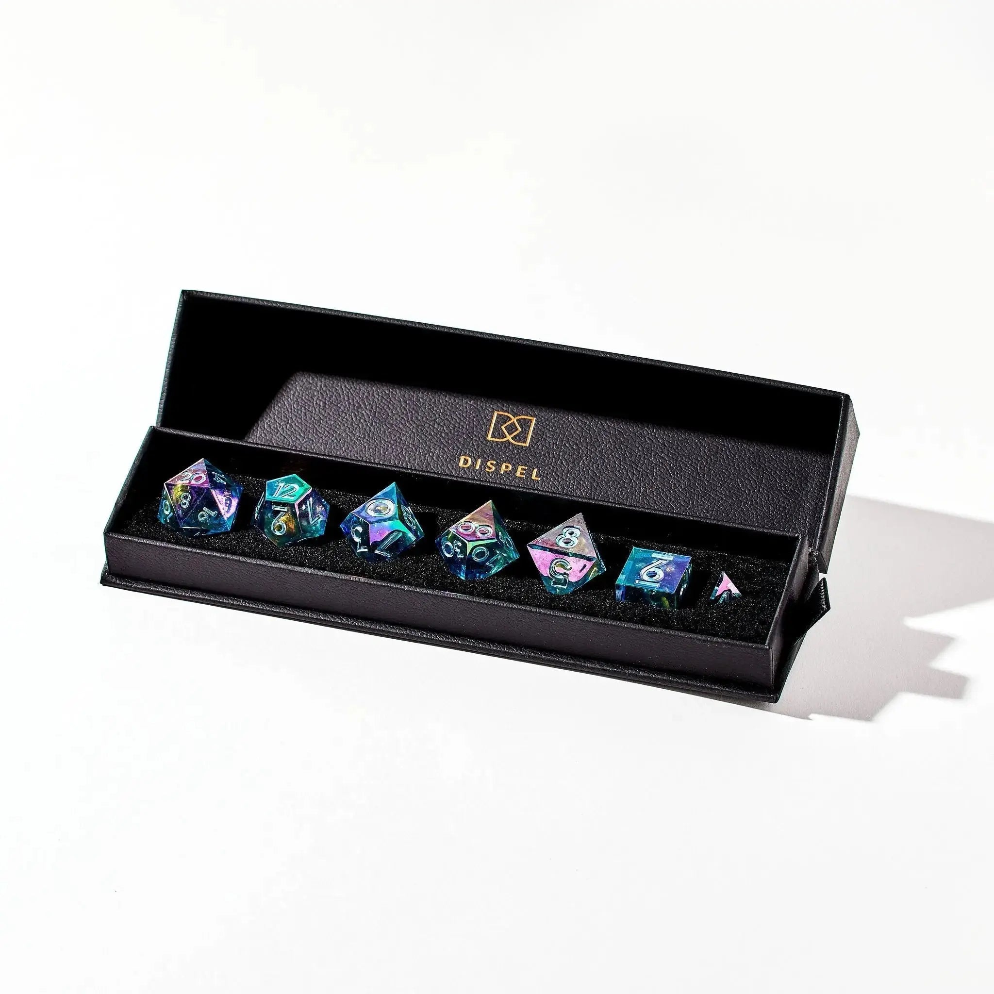 Siren's Tears 7-Piece Iridescent Dice Set - Dispel Dice - Premium DnD Dice & Accessories