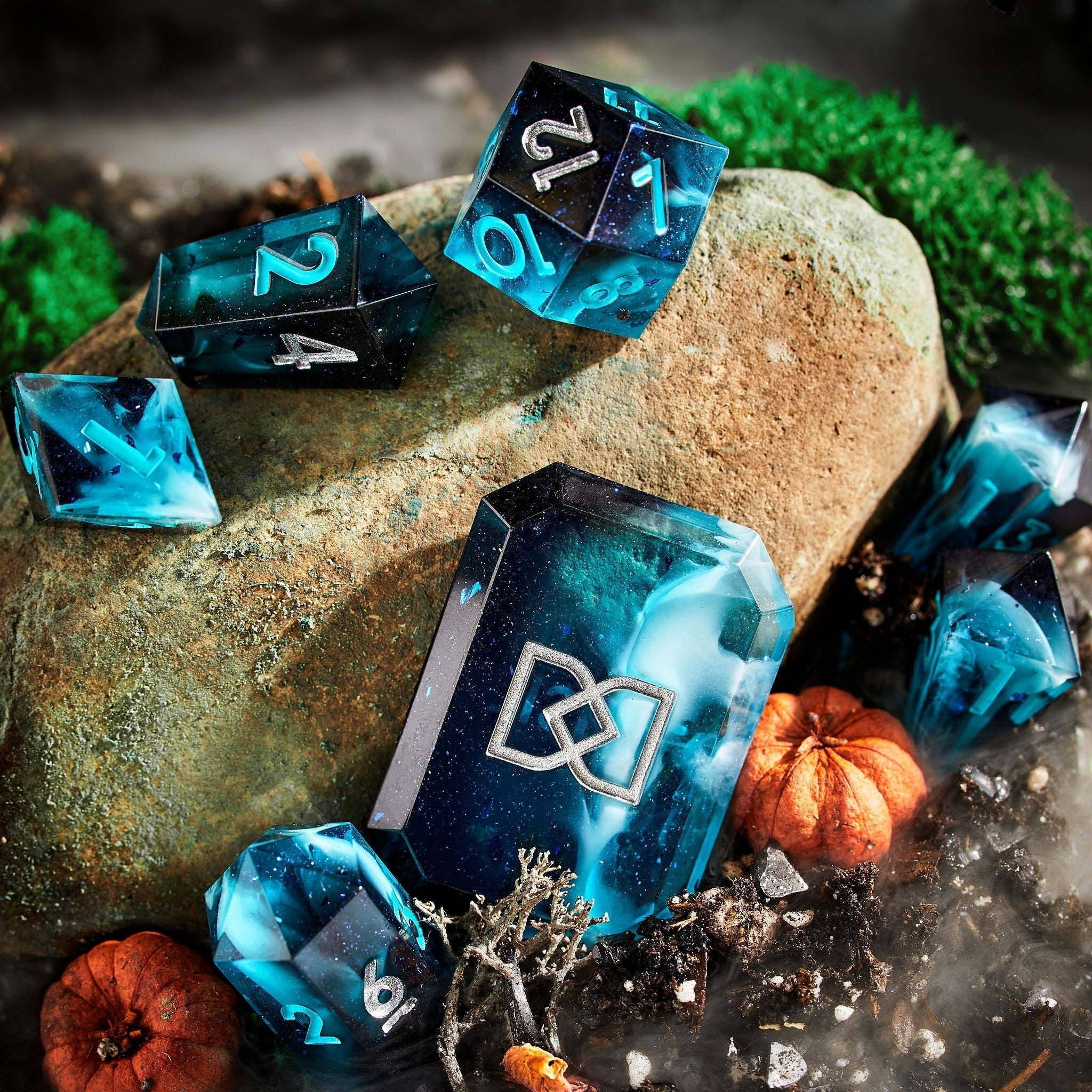 Sleepy Hollow 7-Piece Jewel-shaped Dice Set - Dispel Dice - Premium DnD Dice & Accessories