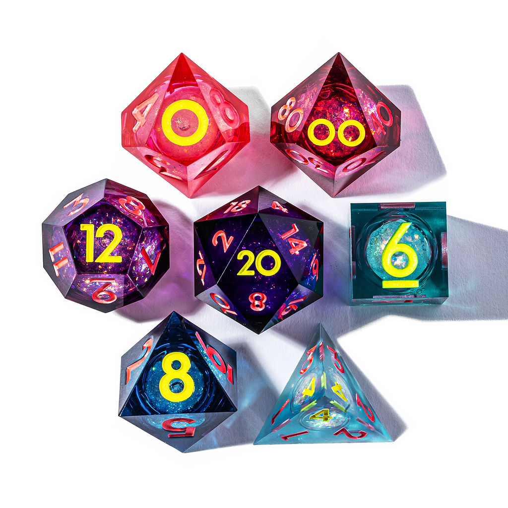 Synthwave 7-Piece Palette Liquid Core - Dispel Dice - Premium DnD Dice & Accessories # #